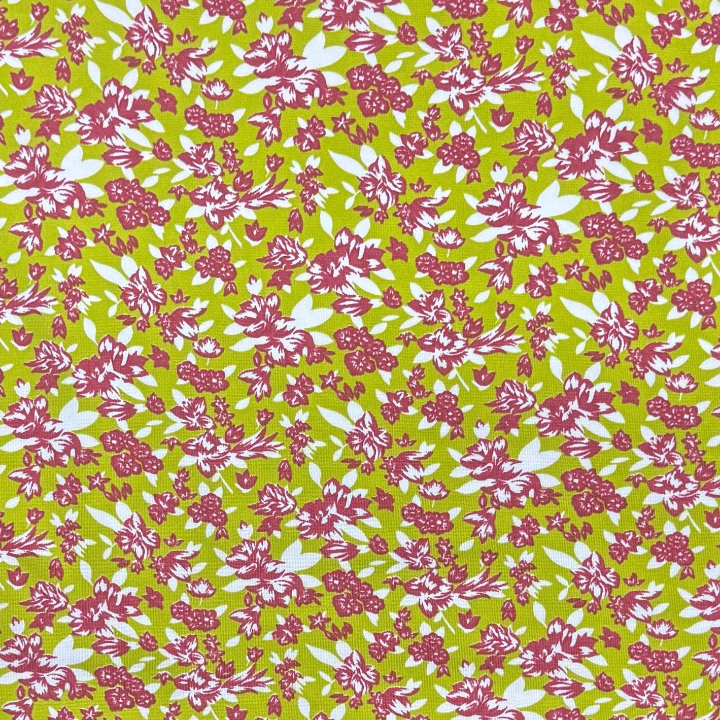 Pound A Metre 3 Metres Premium Cotton Jersey- 55'' Wide -(Green Floral)