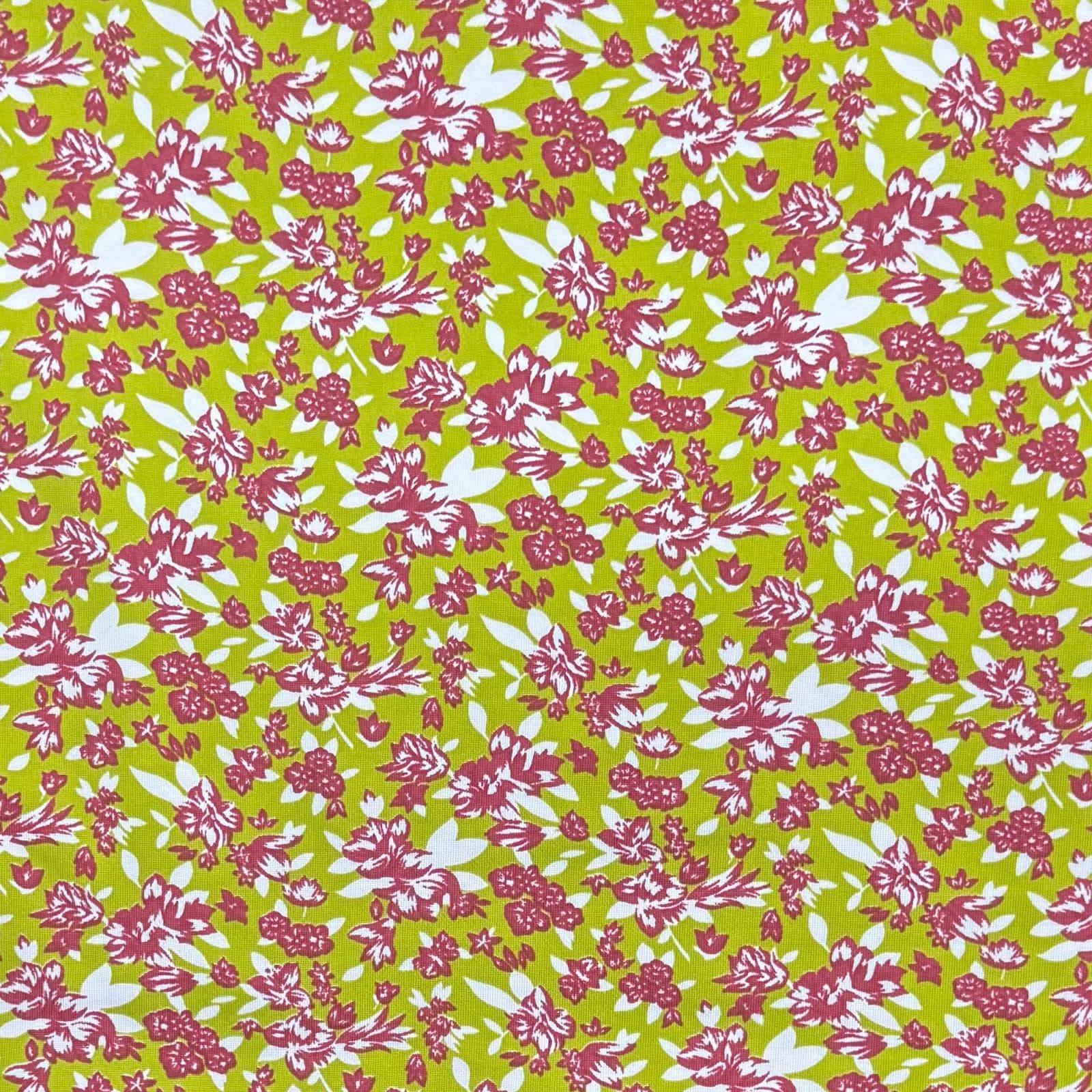 Pound A Metre 3 Metres Premium Cotton Jersey- 55'' Wide -(Green Floral)