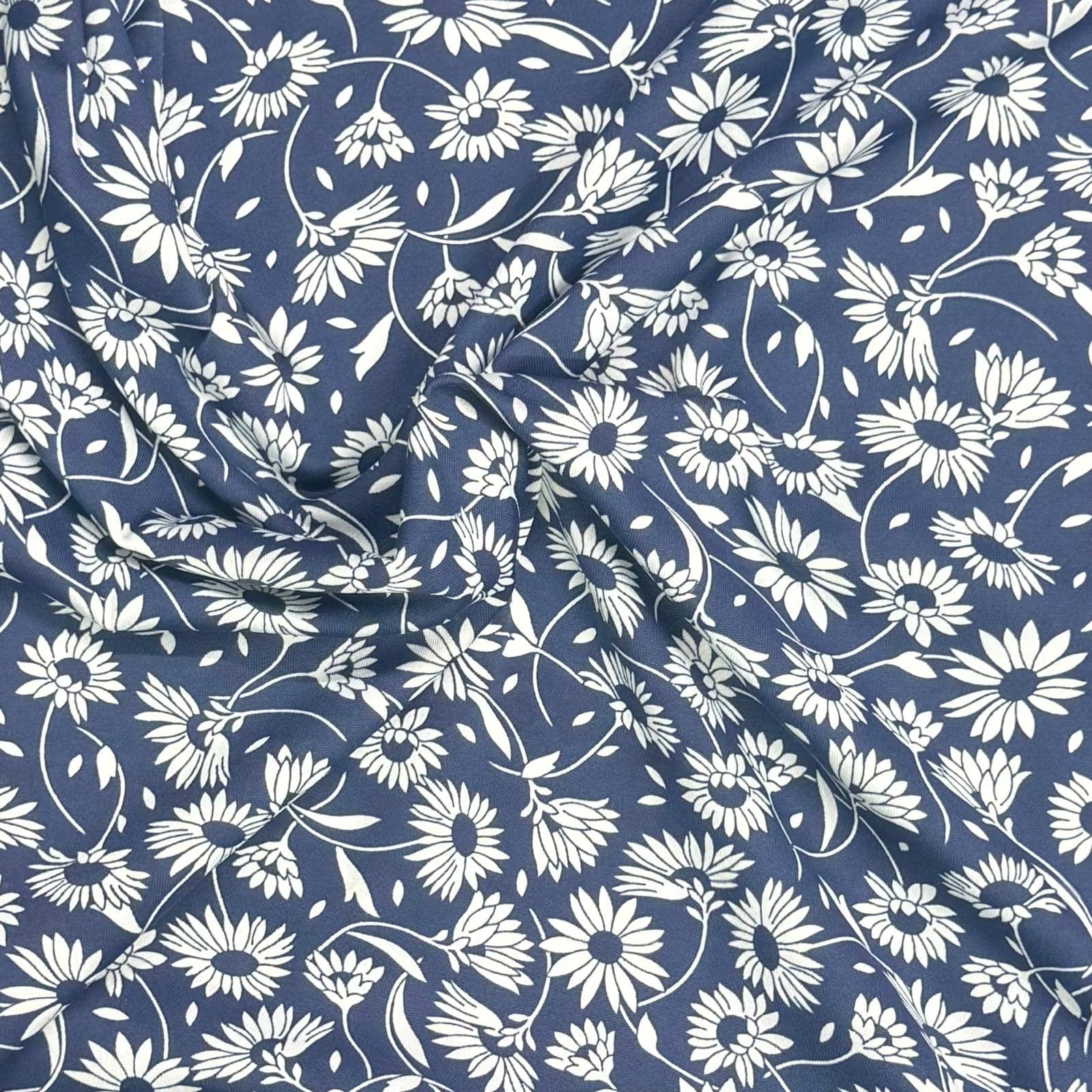Pound A Metre 3 Metres Premium Cotton Jersey- 55'' Wide -(Navy Floral)