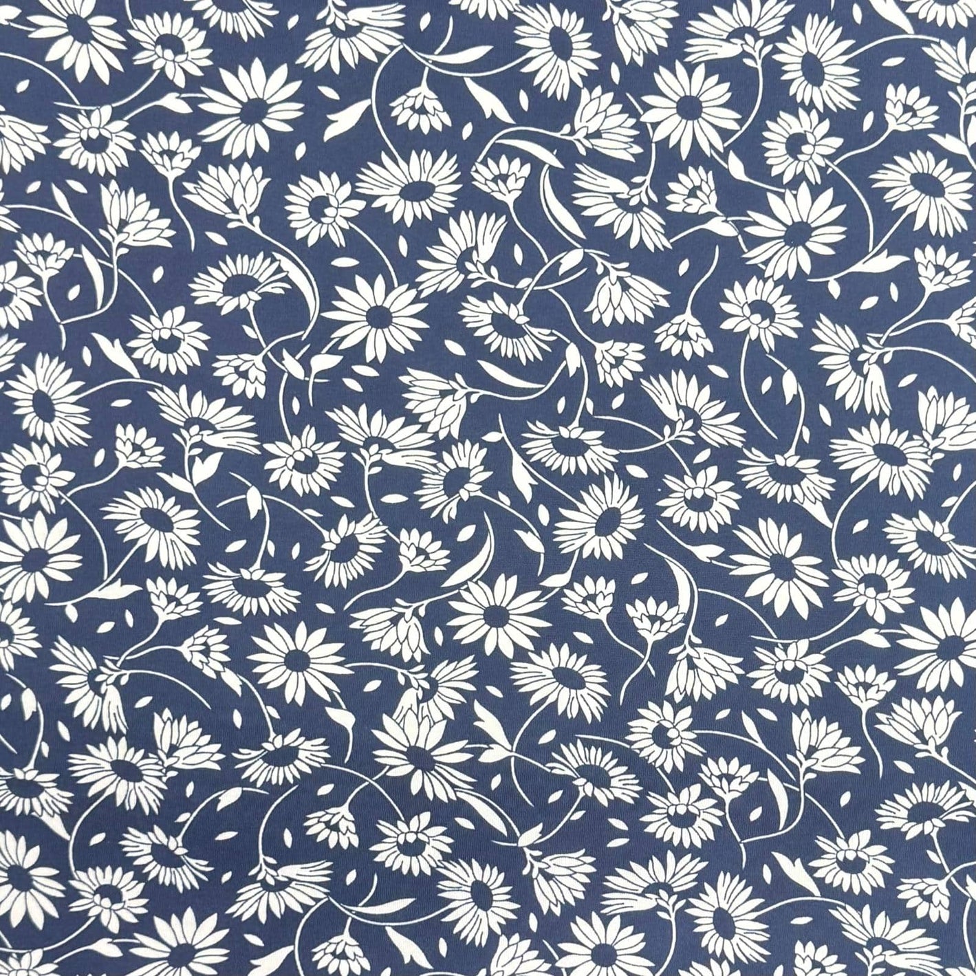 Pound A Metre 3 Metres Premium Cotton Jersey- 55'' Wide -(Navy Floral)