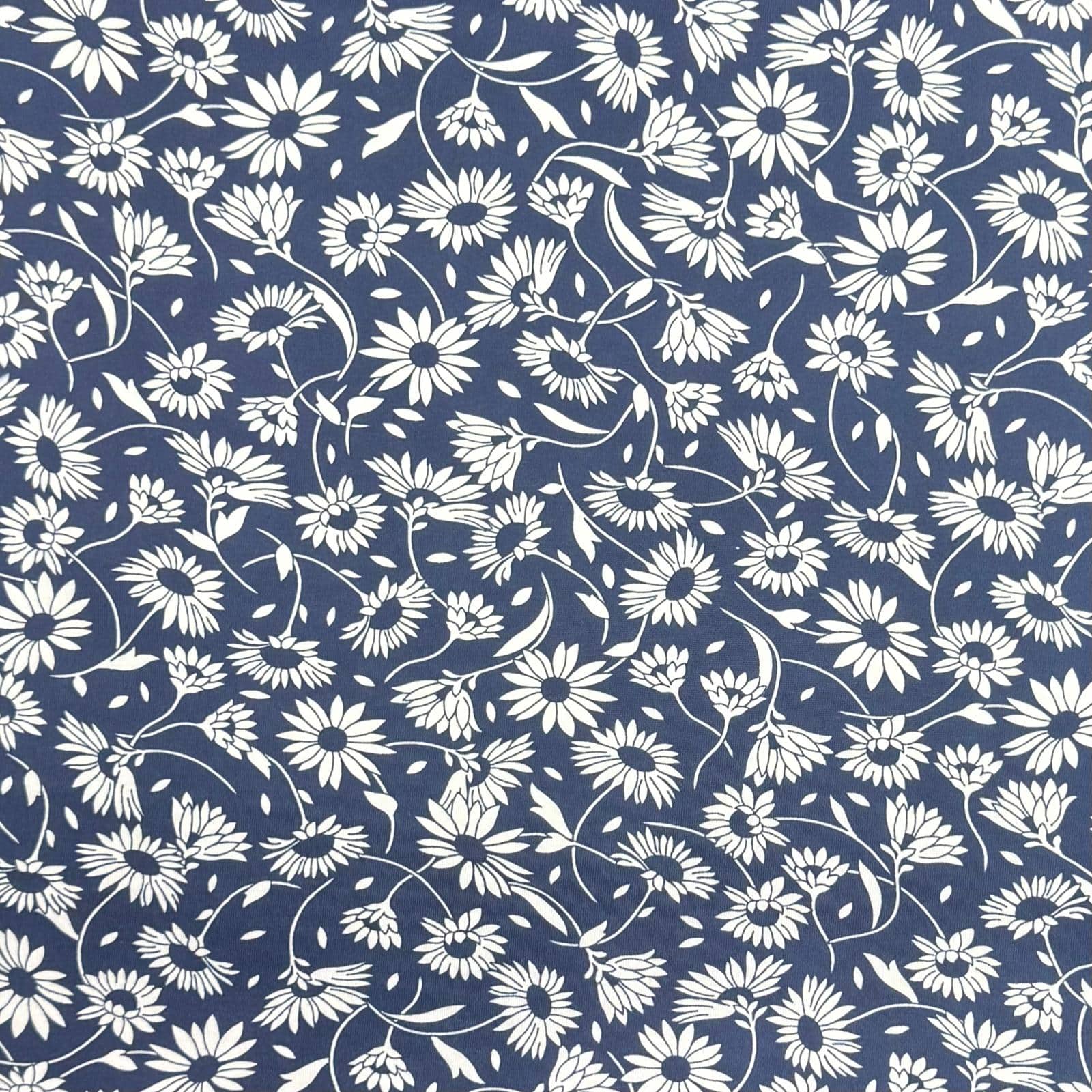 Pound A Metre 3 Metres Premium Cotton Jersey- 55'' Wide -(Navy Floral)