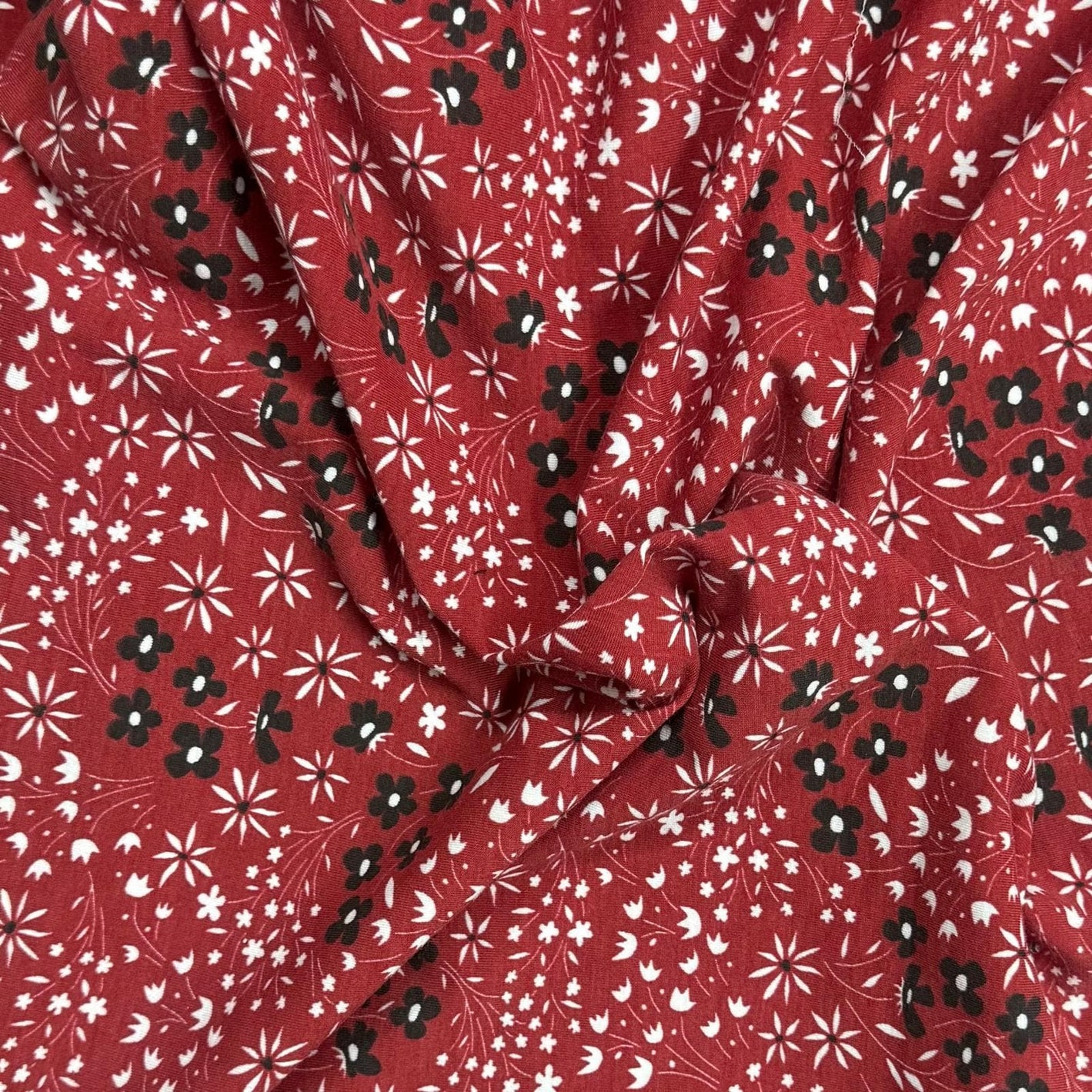 Pound A Metre 3 Metres Premium Cotton Jersey- 55'' Wide -(Red Floral)