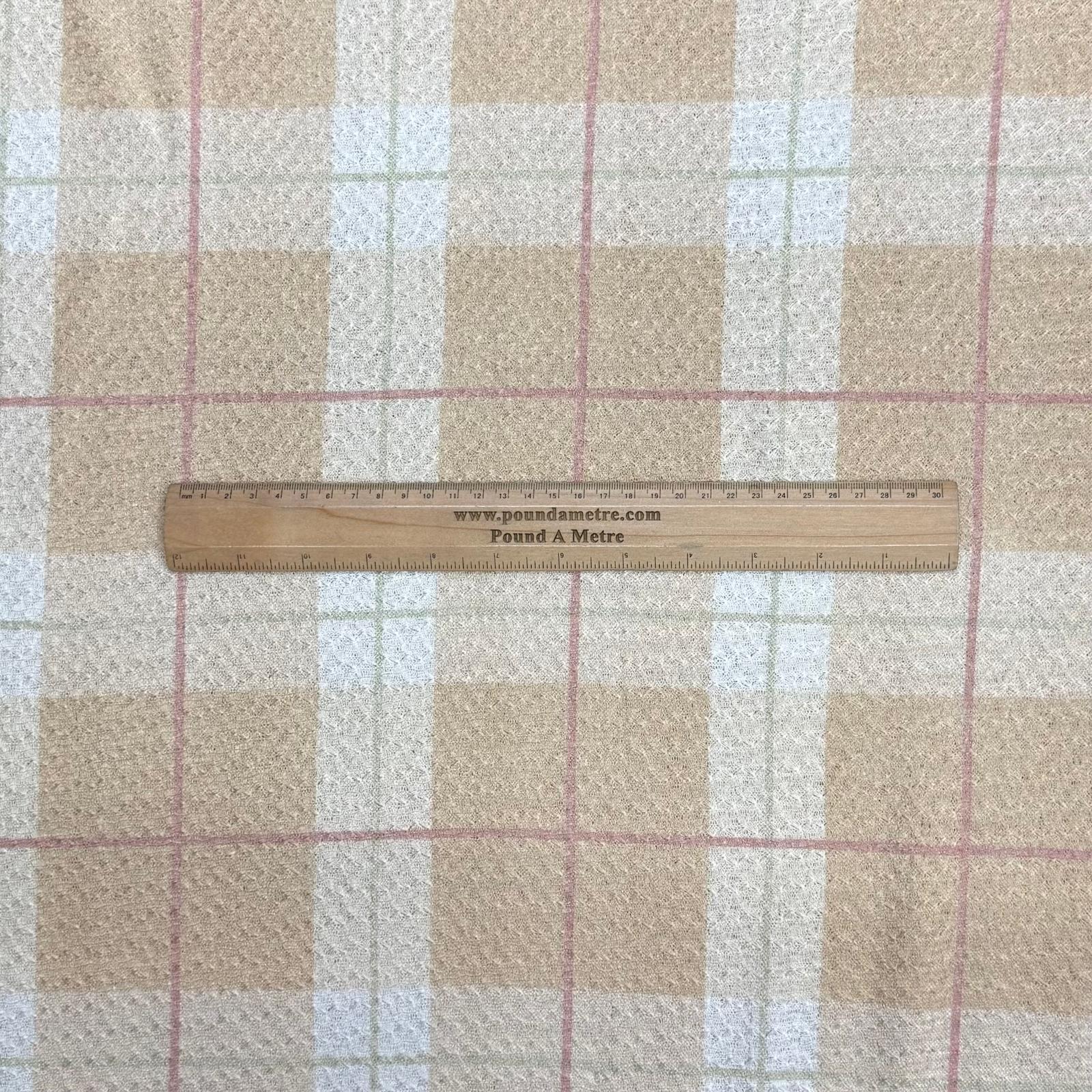 Pound A Metre 3 Metres Printed Benjamin Jersey 55" Wide (Brown Checks)