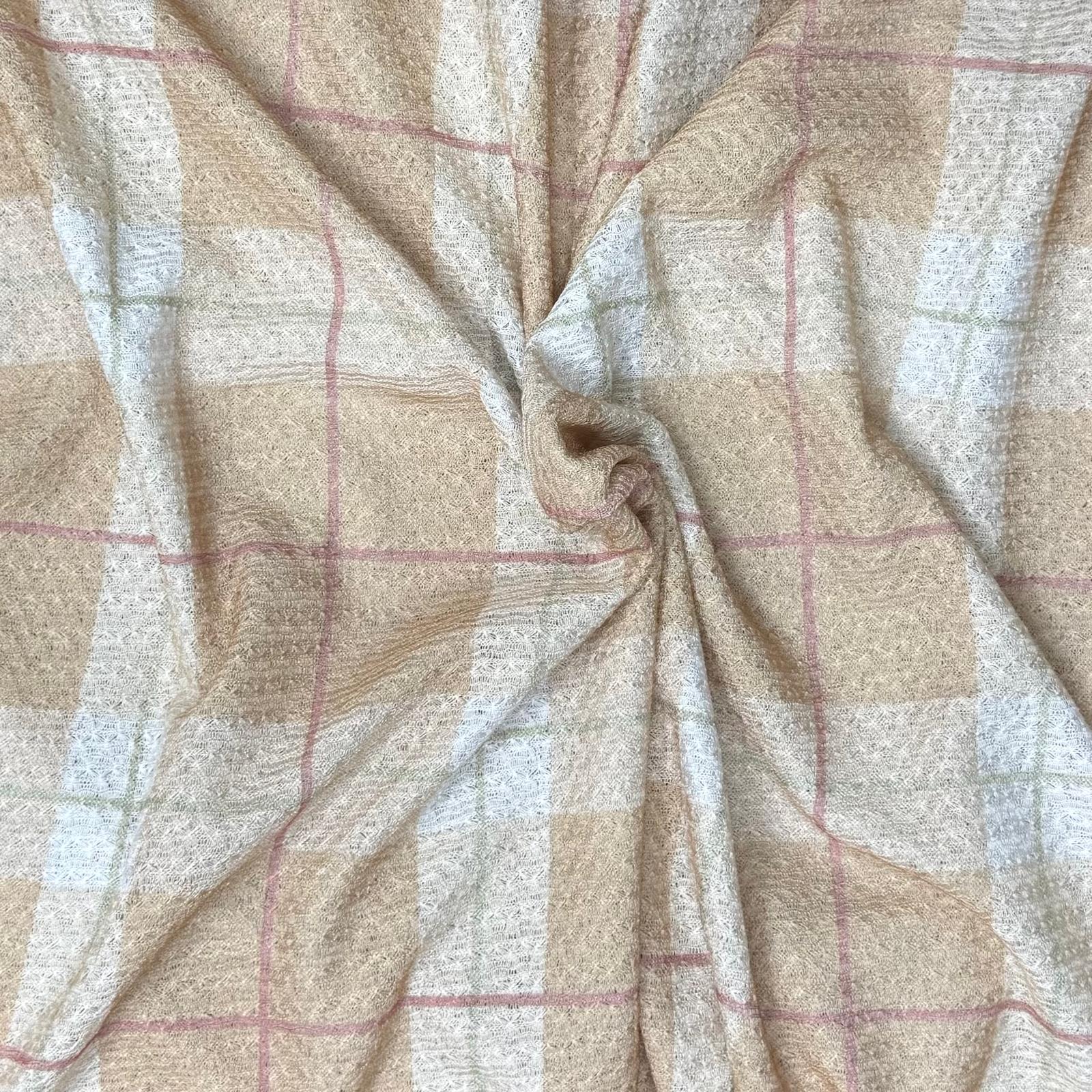 Pound A Metre 3 Metres Printed Benjamin Jersey 55" Wide (Brown Checks)