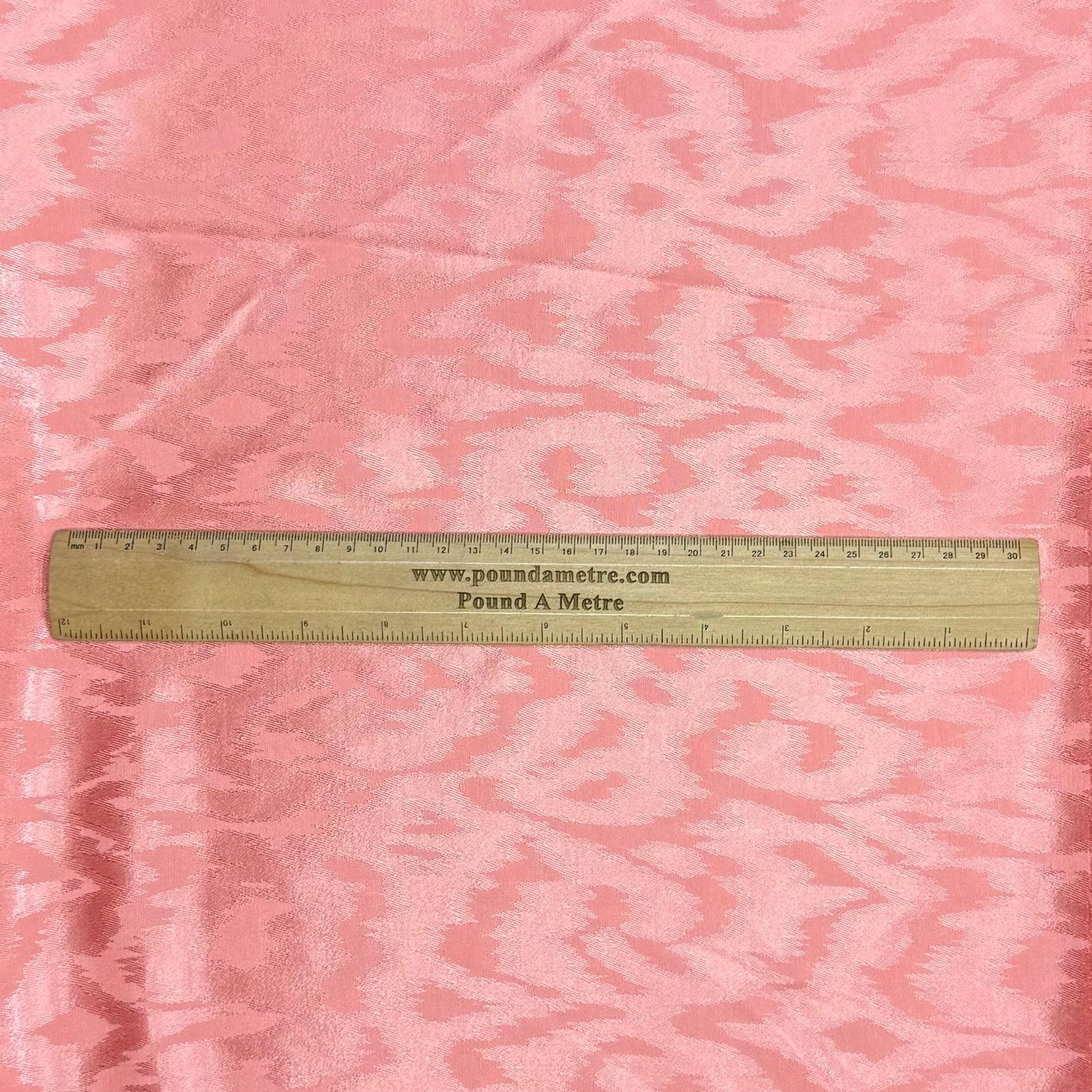 Pound A Metre 3 Metres Satin Effect Jacquard Fabric 55" Wide (Coral)