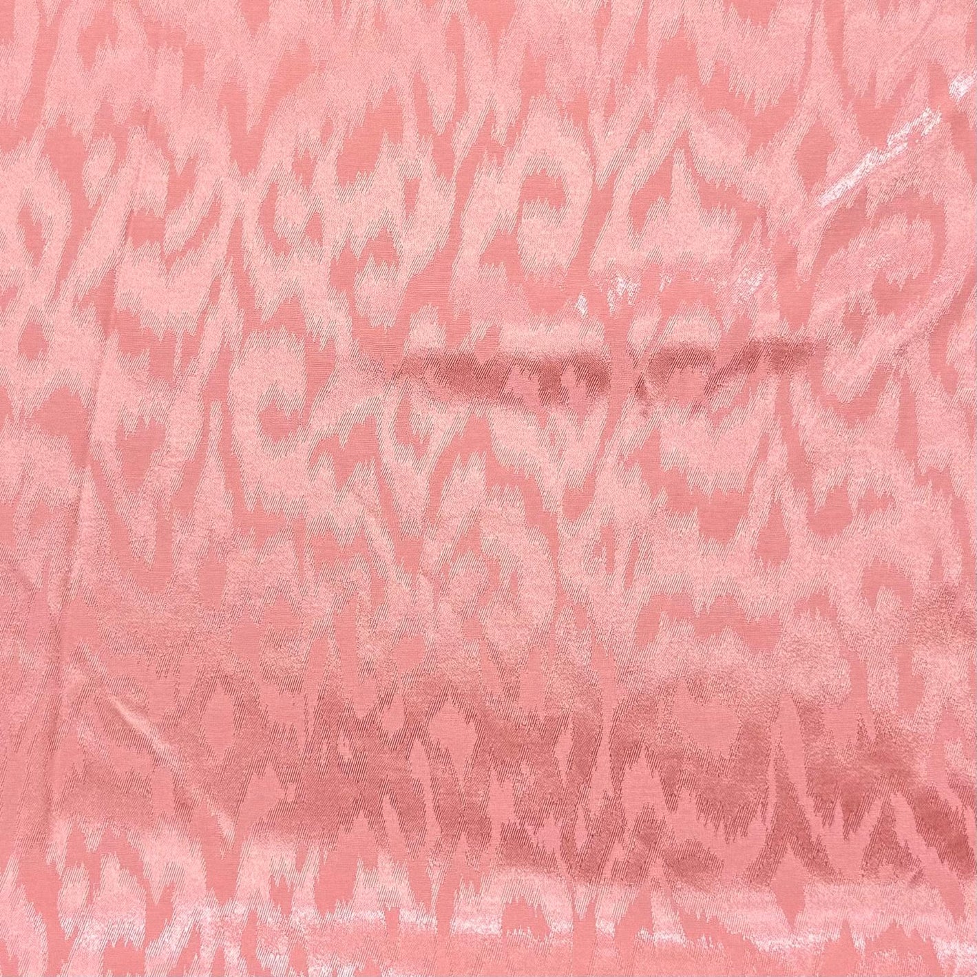 Pound A Metre 3 Metres Satin Effect Jacquard Fabric 55" Wide (Coral)
