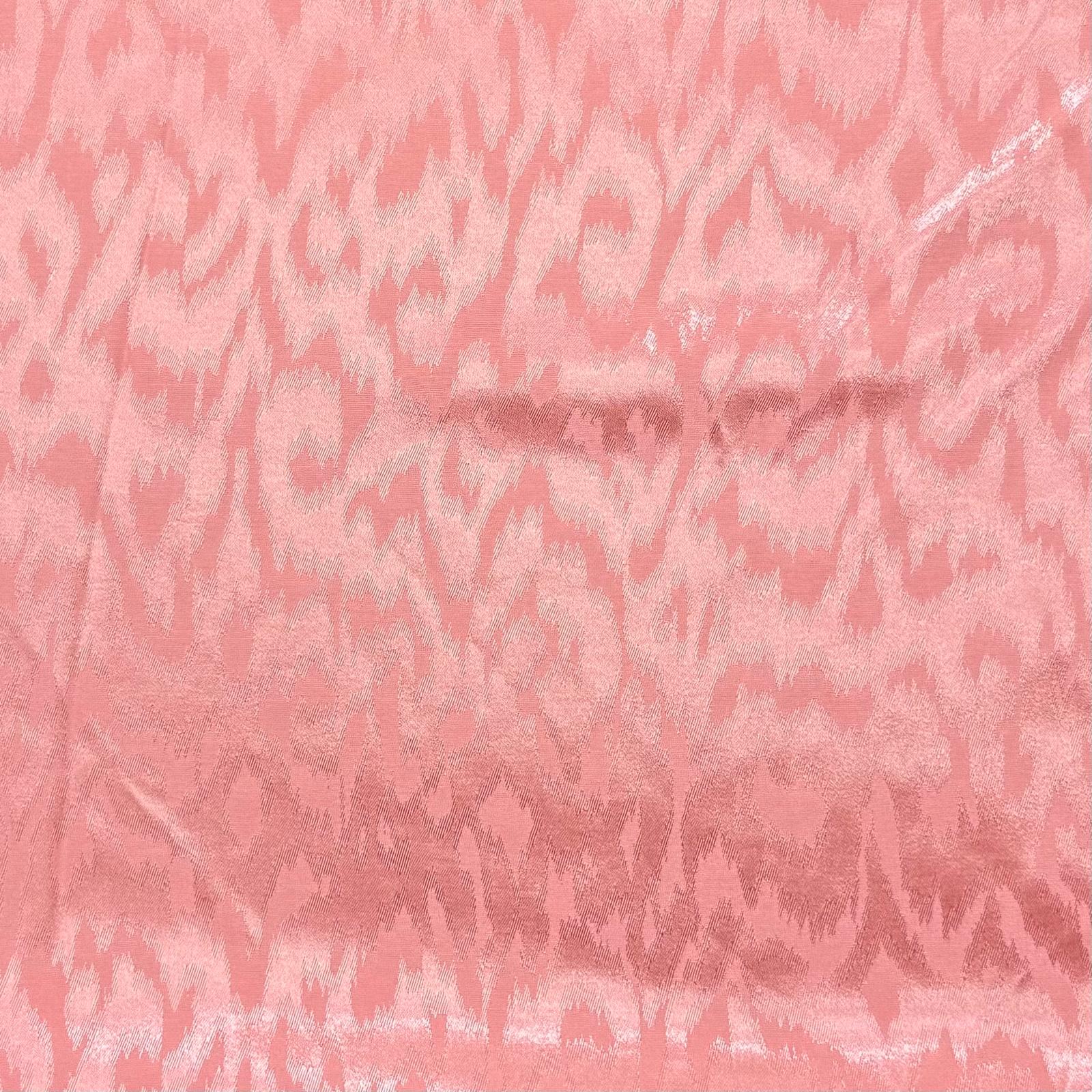 Pound A Metre 3 Metres Satin Effect Jacquard Fabric 55" Wide (Coral)