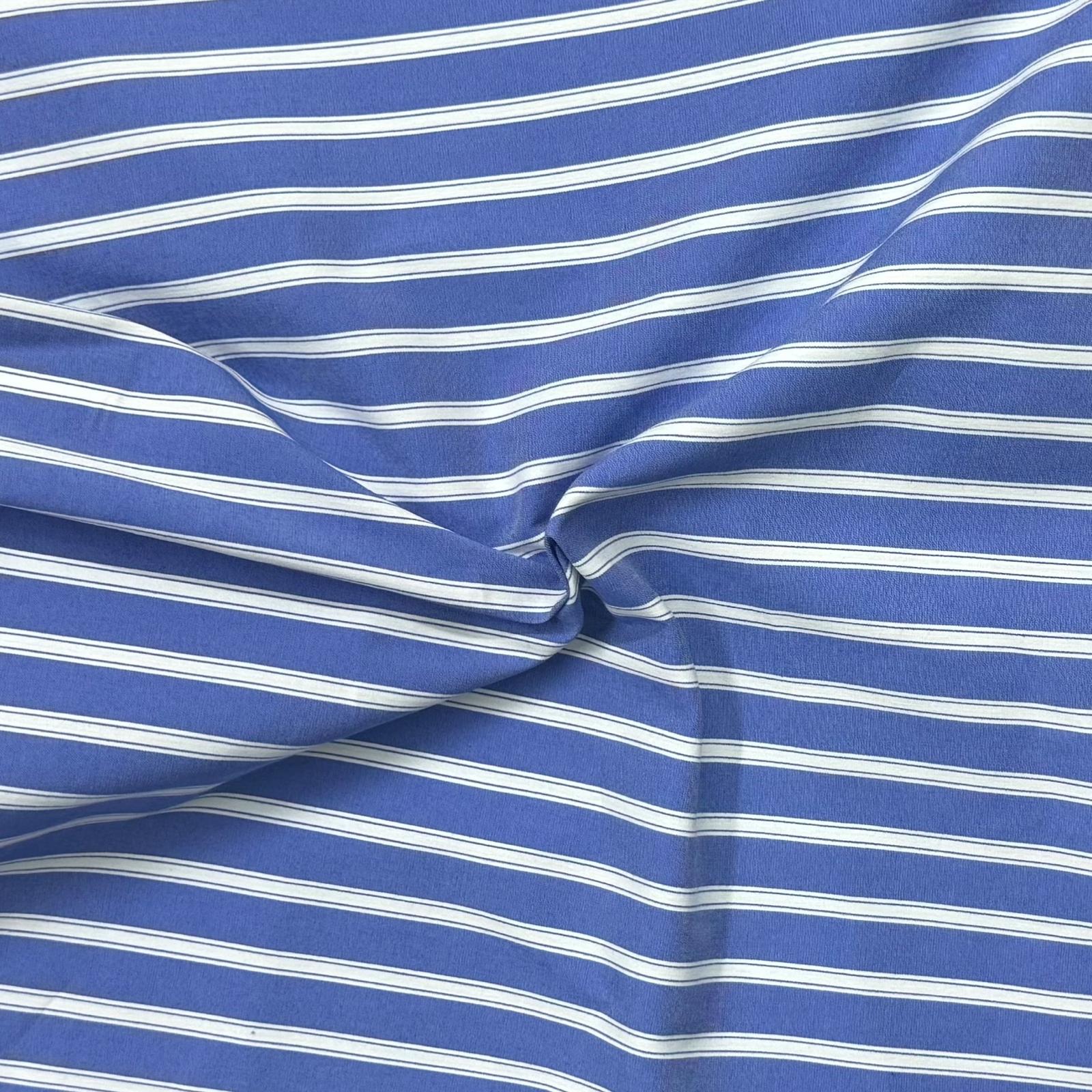 Pound A Metre 3 Metres Super Soft Printed Bengaline 55" Wide (Blue)