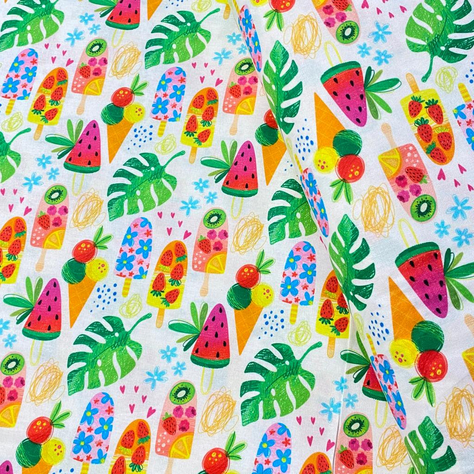 Per Metre Digital Printed Cotton, 'FRUIT'- 44" Wide