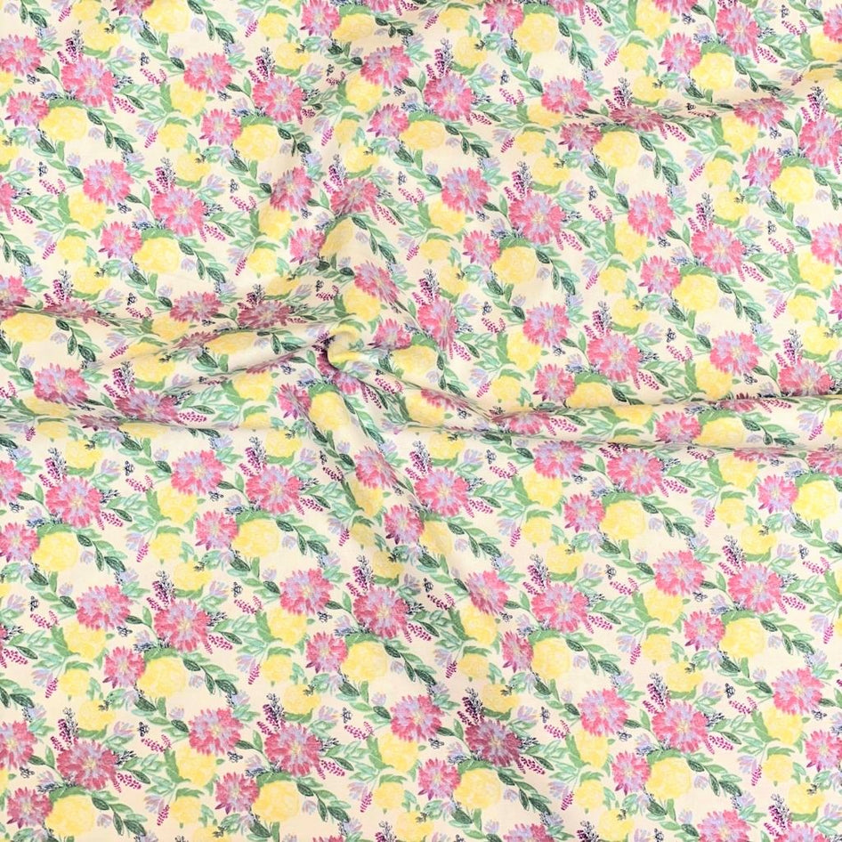 Meadow Collection, Printed Digital Cotton, 'Floral Bouquet' - 45" Wide