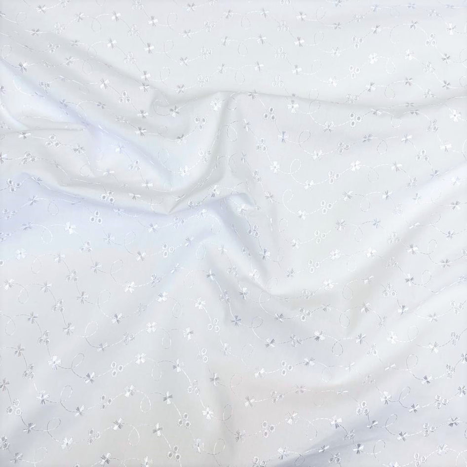 3 Metres, Broderie Anglaise, 'Snow White' - 55" Wide