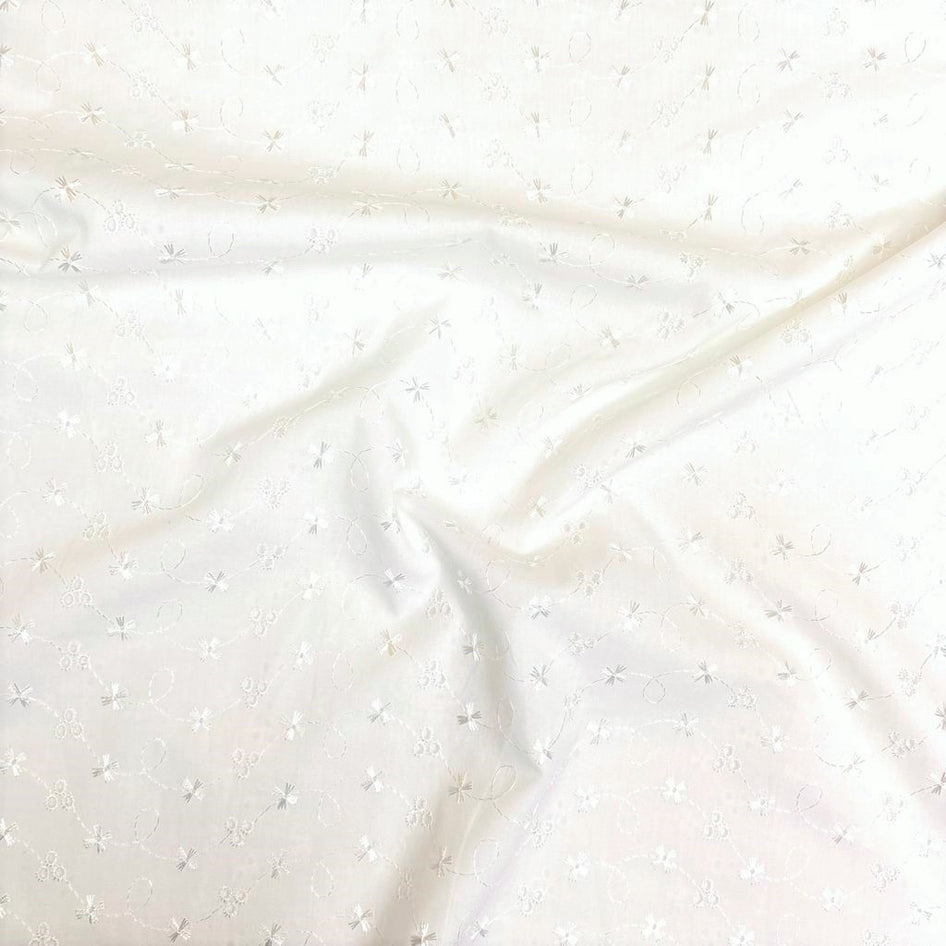 3 Metres, Broderie Anglaise, 'Ivory' - 55" Wide