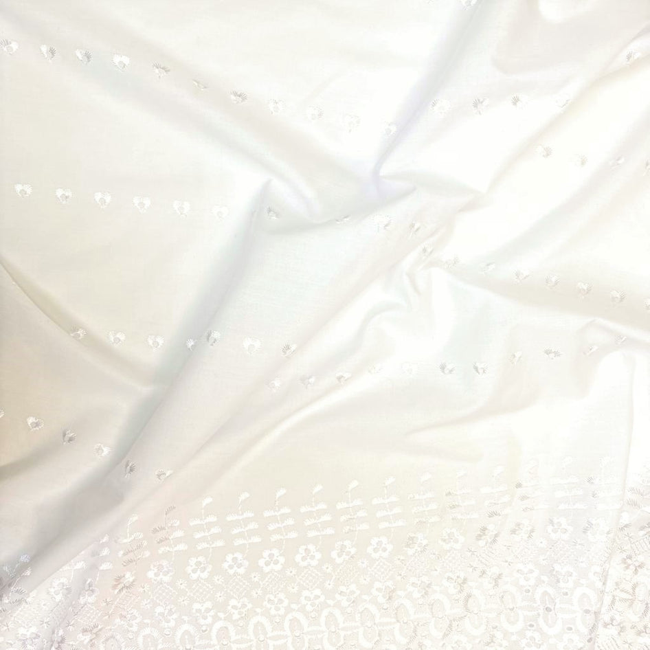 3 Metres, Broderie Anglaise, 'Pearl' - 55" Wide