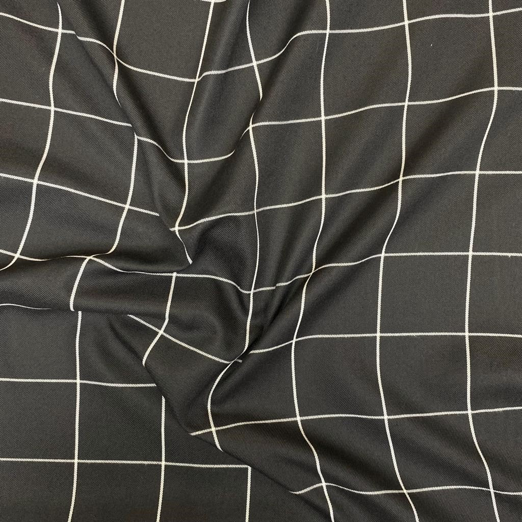 3 Metres Printed Pinstripe Suiting, 'Checks - 55" Wide