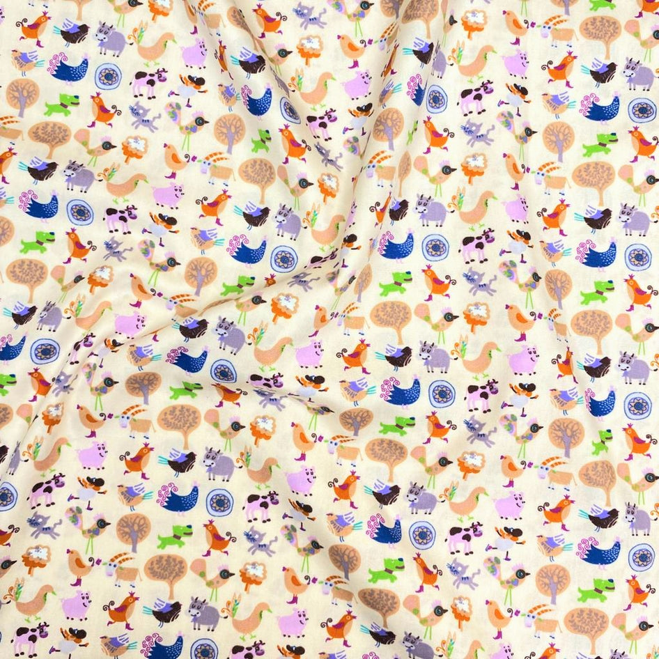 3 Metres Digital Cotton Poplin, ' Farm ' - 45" Wide