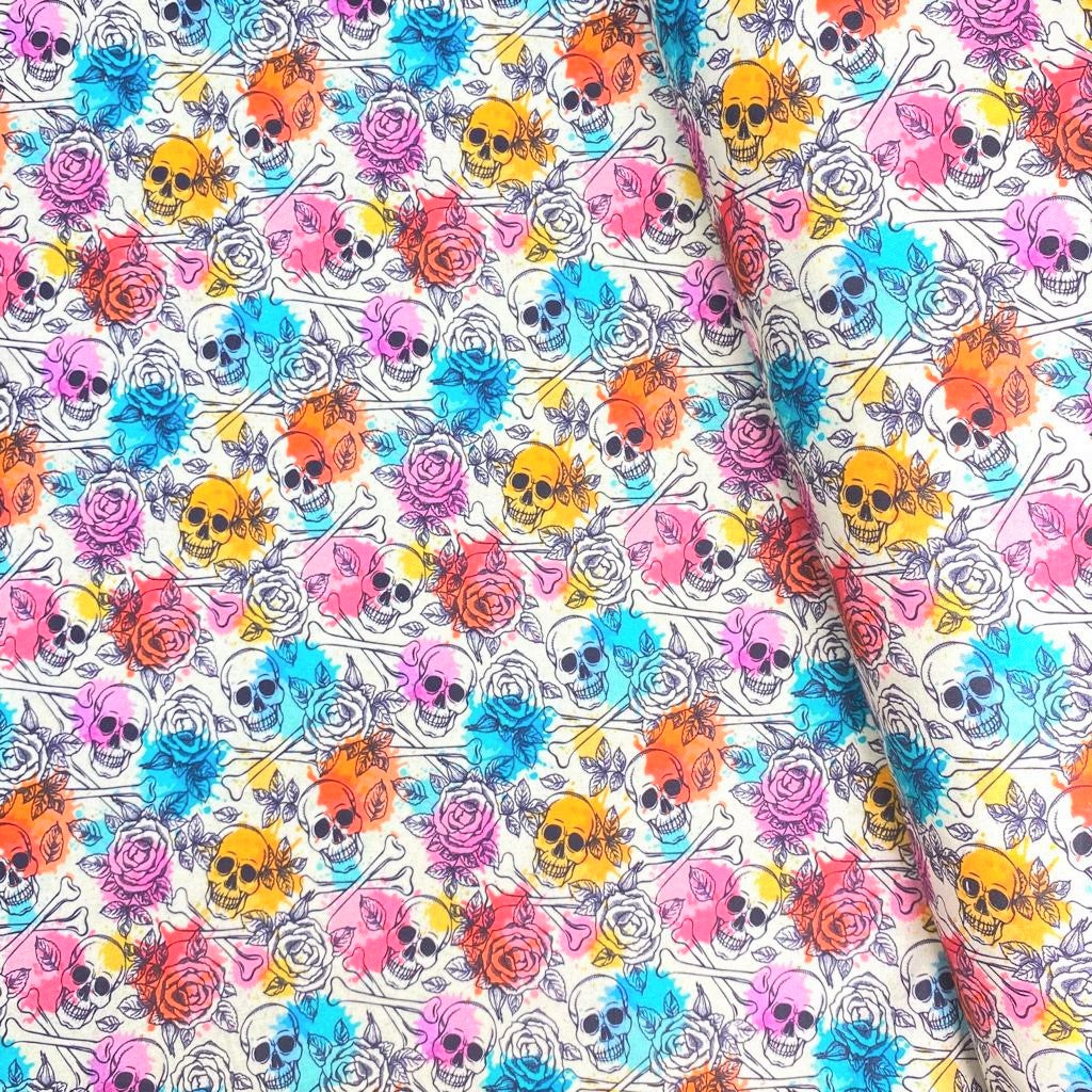 Per Metre Premium quality Digital Cotton, 'Skulls' - 45" Wide