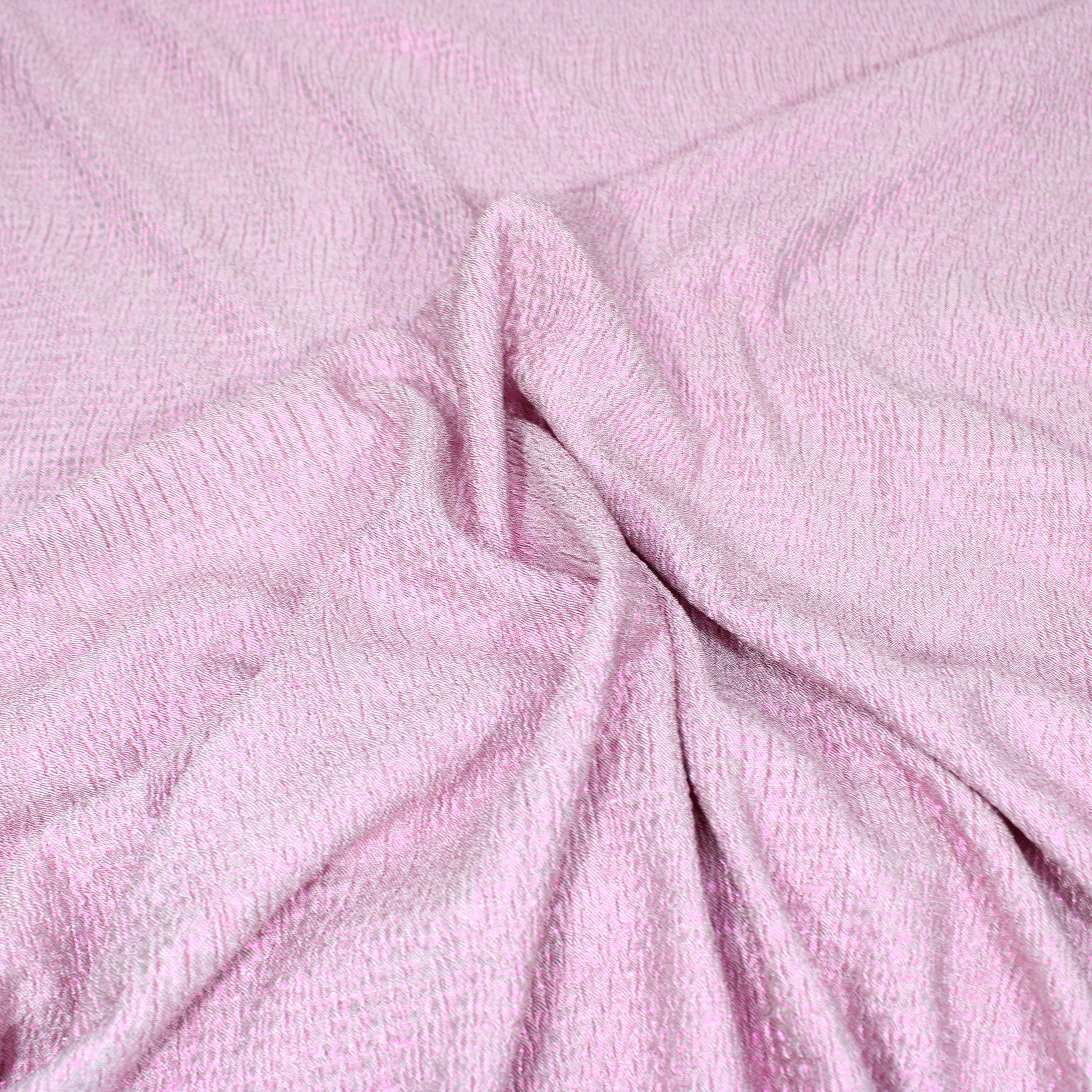 3 Metres, Crushed Foil Jersey, 'BABY PINK' -55" Wide