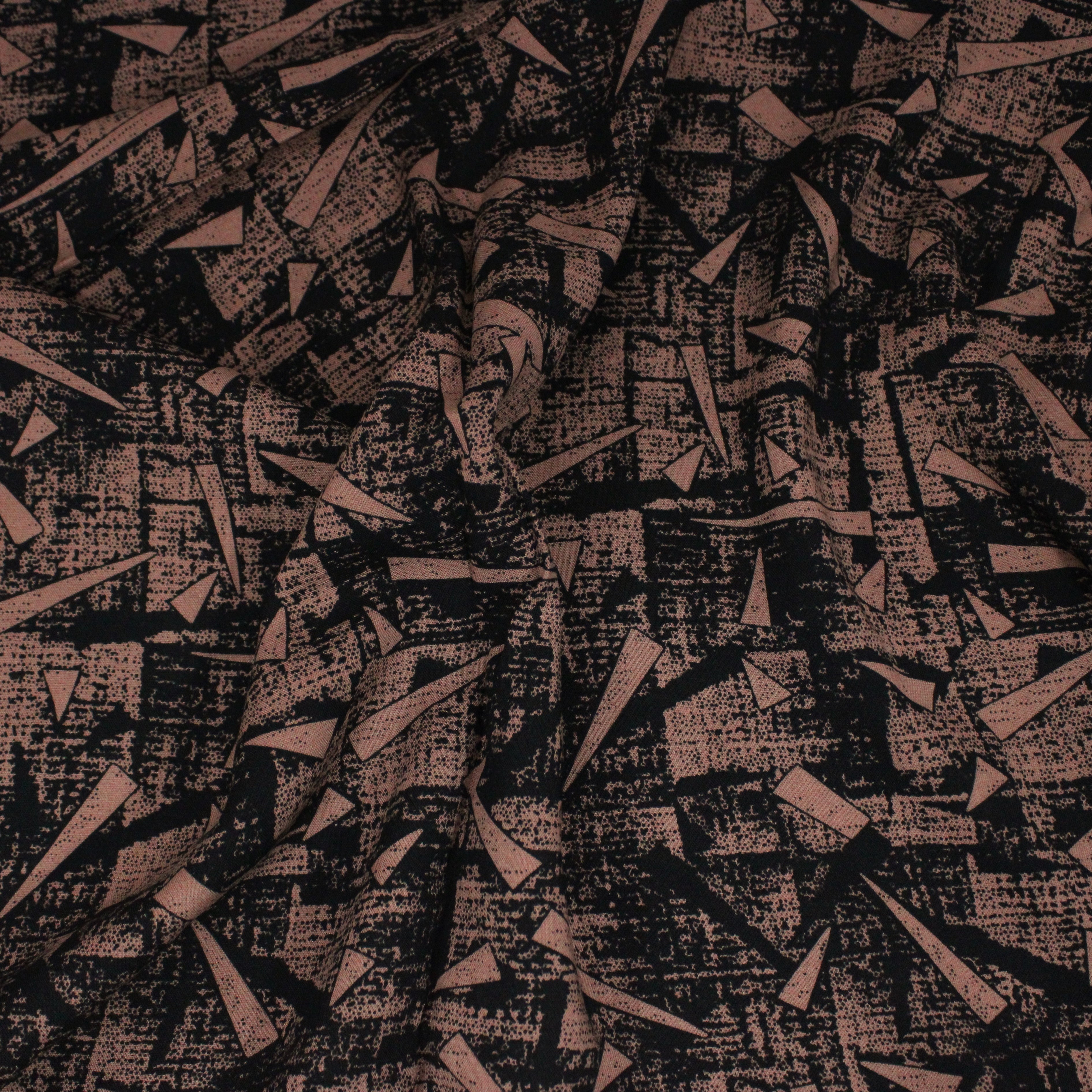 Premium Viscose Fabric, 'BLACK & BROWN' - 55" Wide (3 Metres)