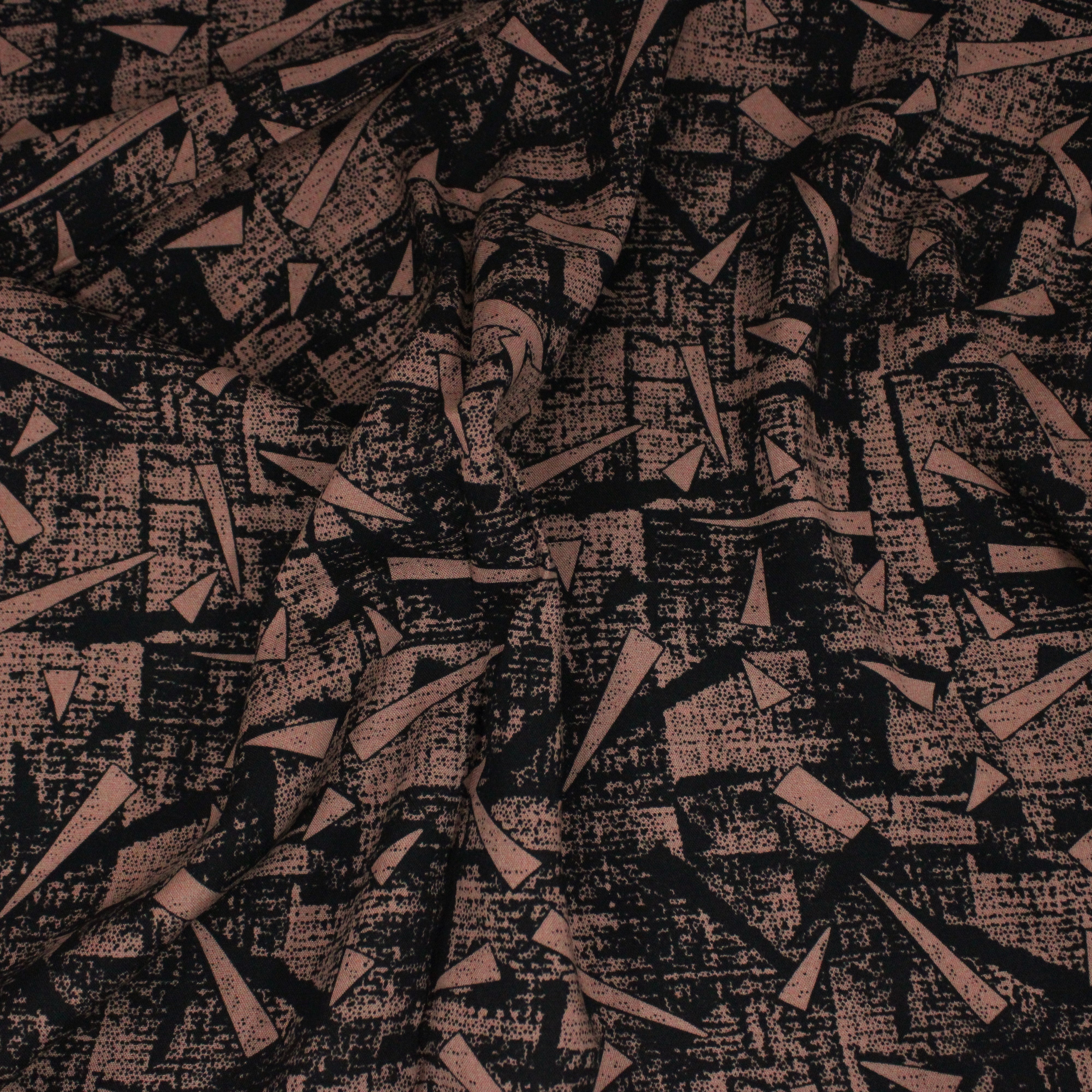 Premium Viscose Fabric, 'BLACK & BROWN' - 55" Wide (3 Metres)