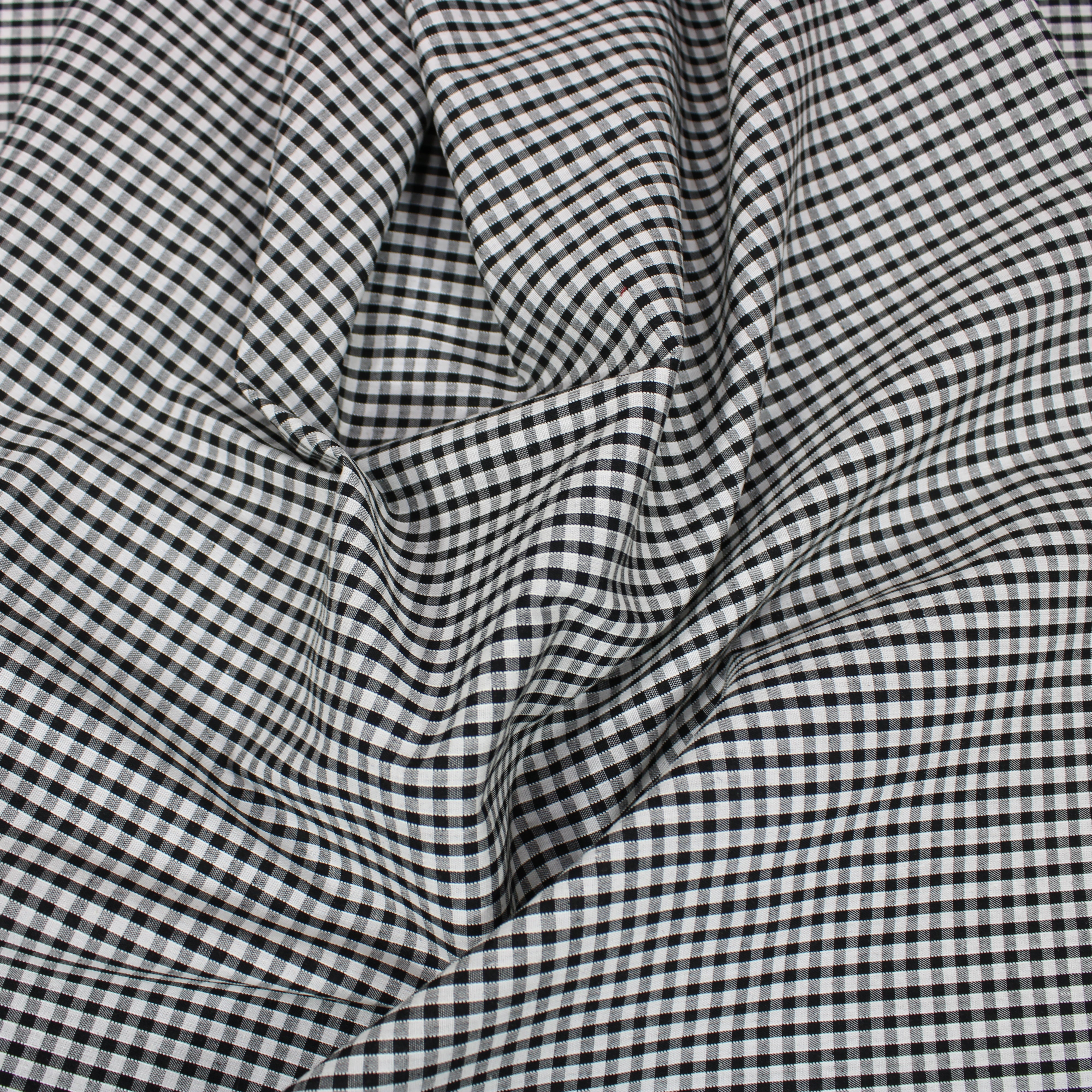 3 Metres, Poly Cotton Gingham , 'BLACK' -55" WIDE