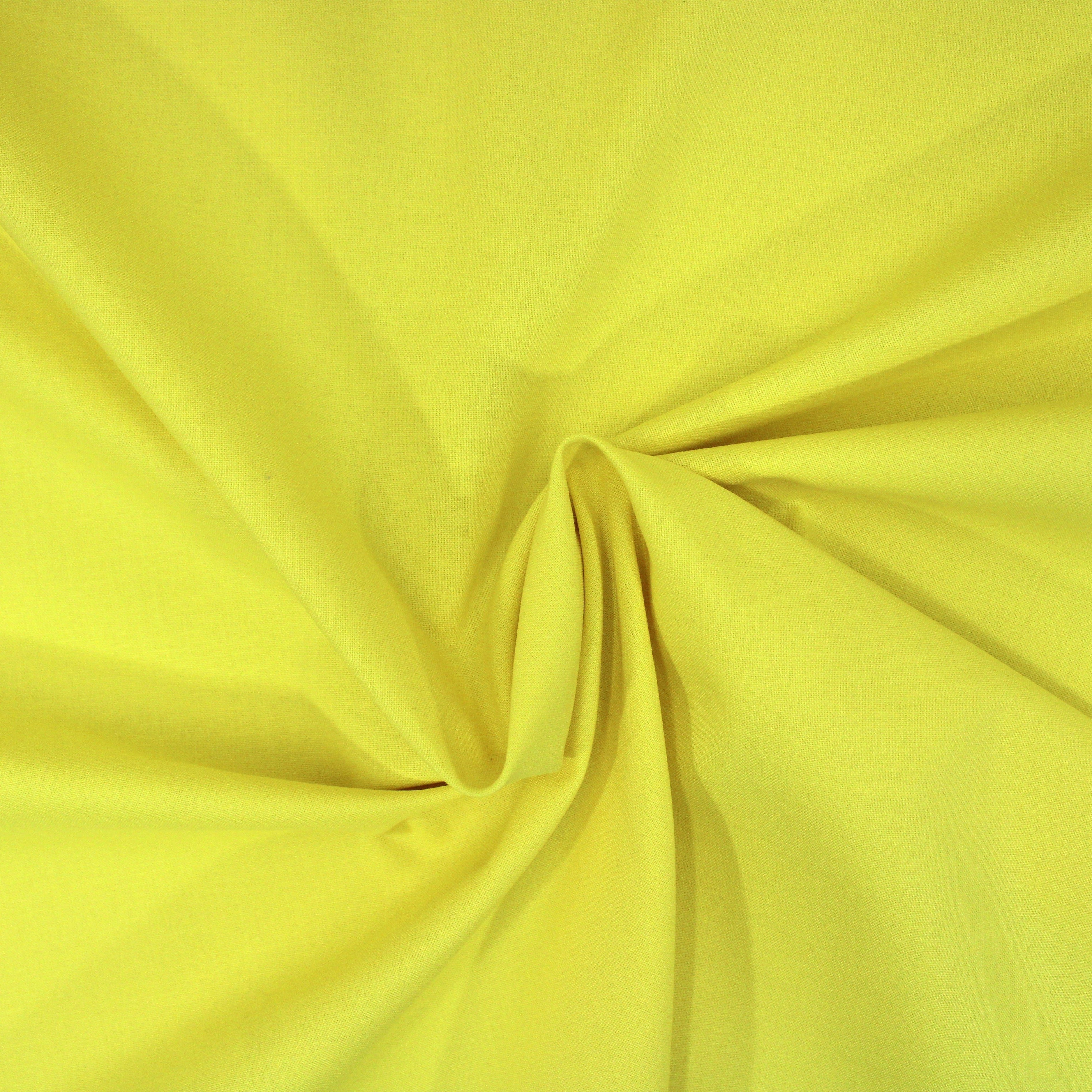 Luxury Plain 100% Cotton - 58" Wide- Yellow (Per Metre)