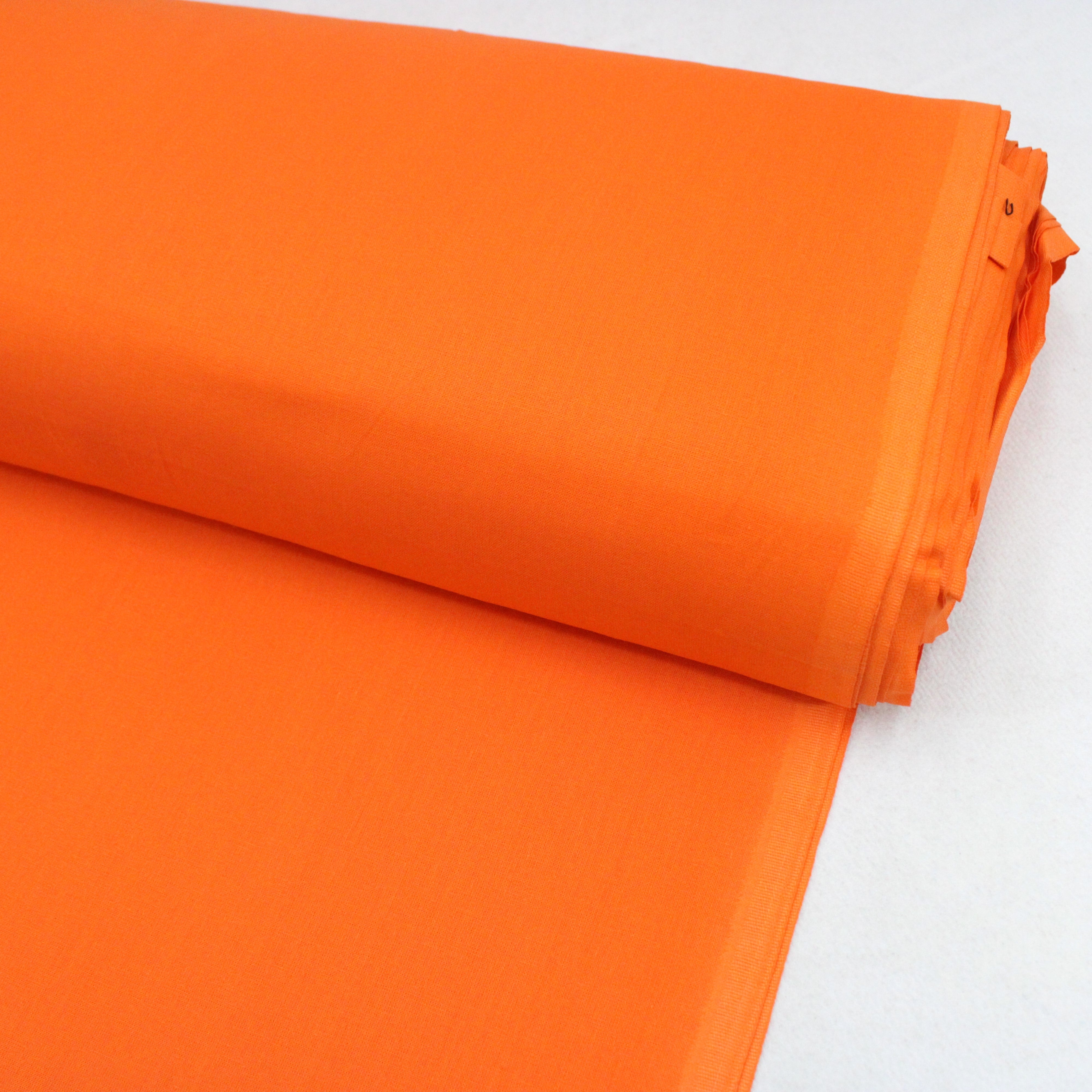Luxury Plain 100% Cotton - 58" Wide- Orange (Per Metre)