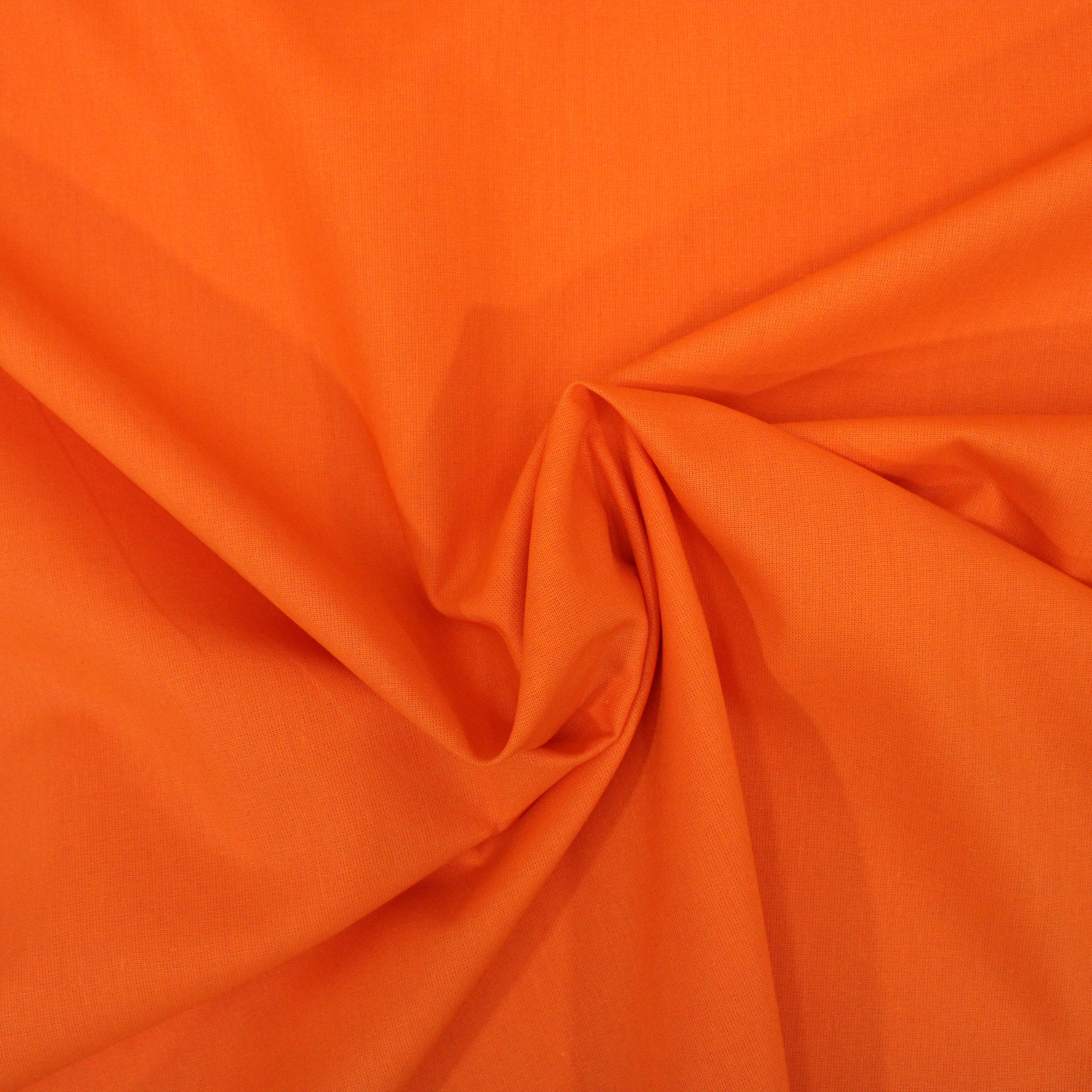 Luxury Plain 100% Cotton - 58" Wide- Orange (Per Metre)