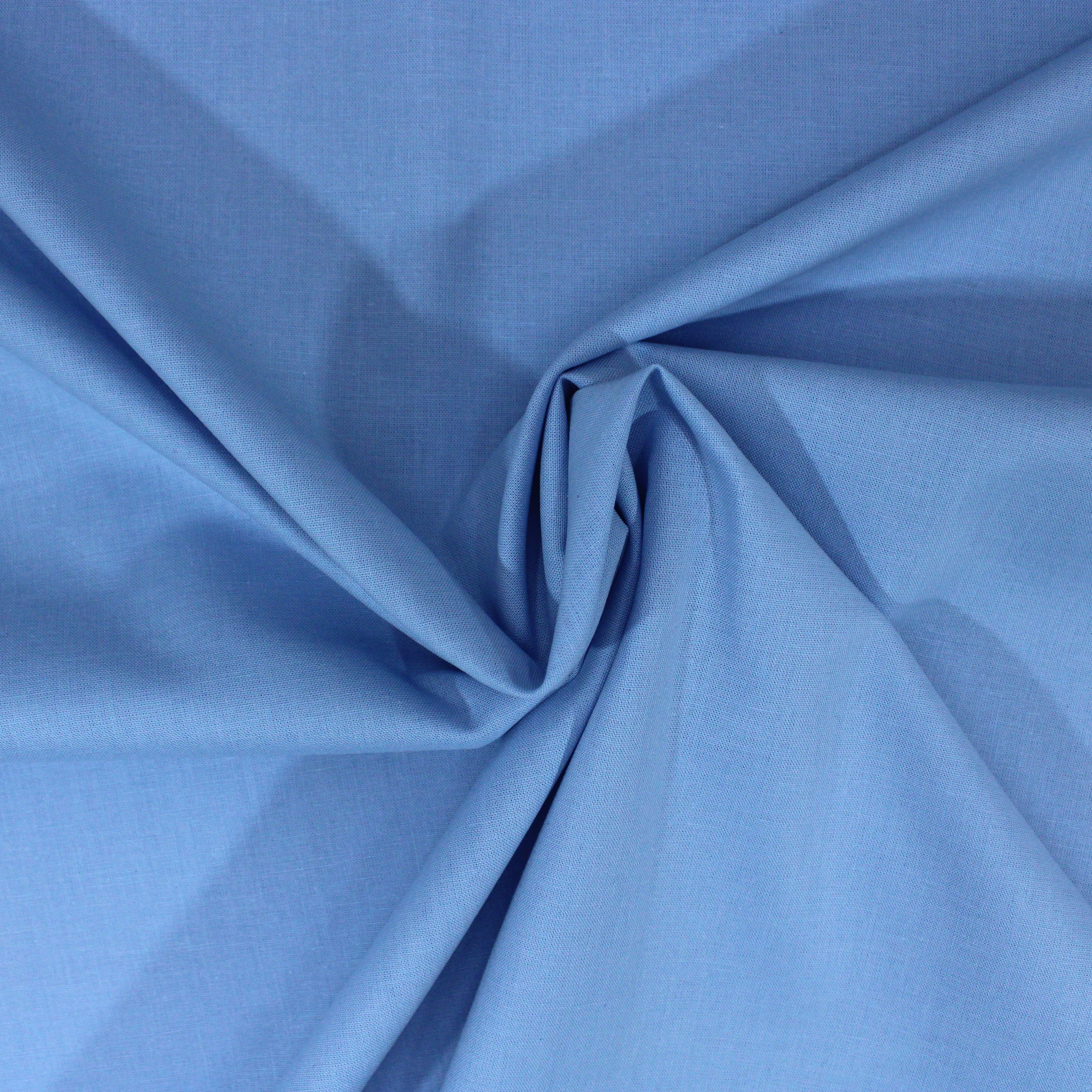 Luxury Plain 100% Cotton - 58" Wide- Sky (Per Metre)
