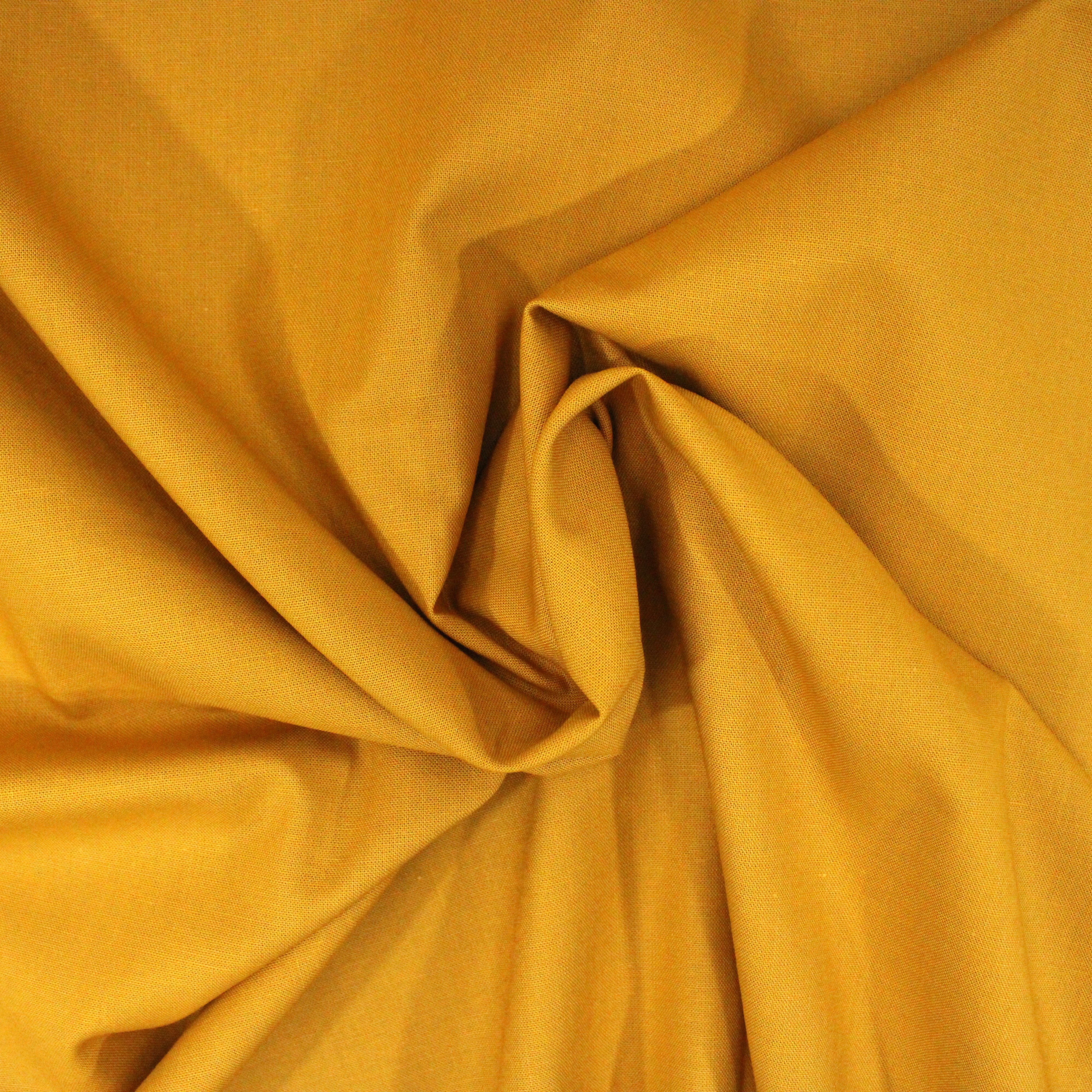 Luxury Plain 100% Cotton - 58" Wide- Gold (Per Metre)