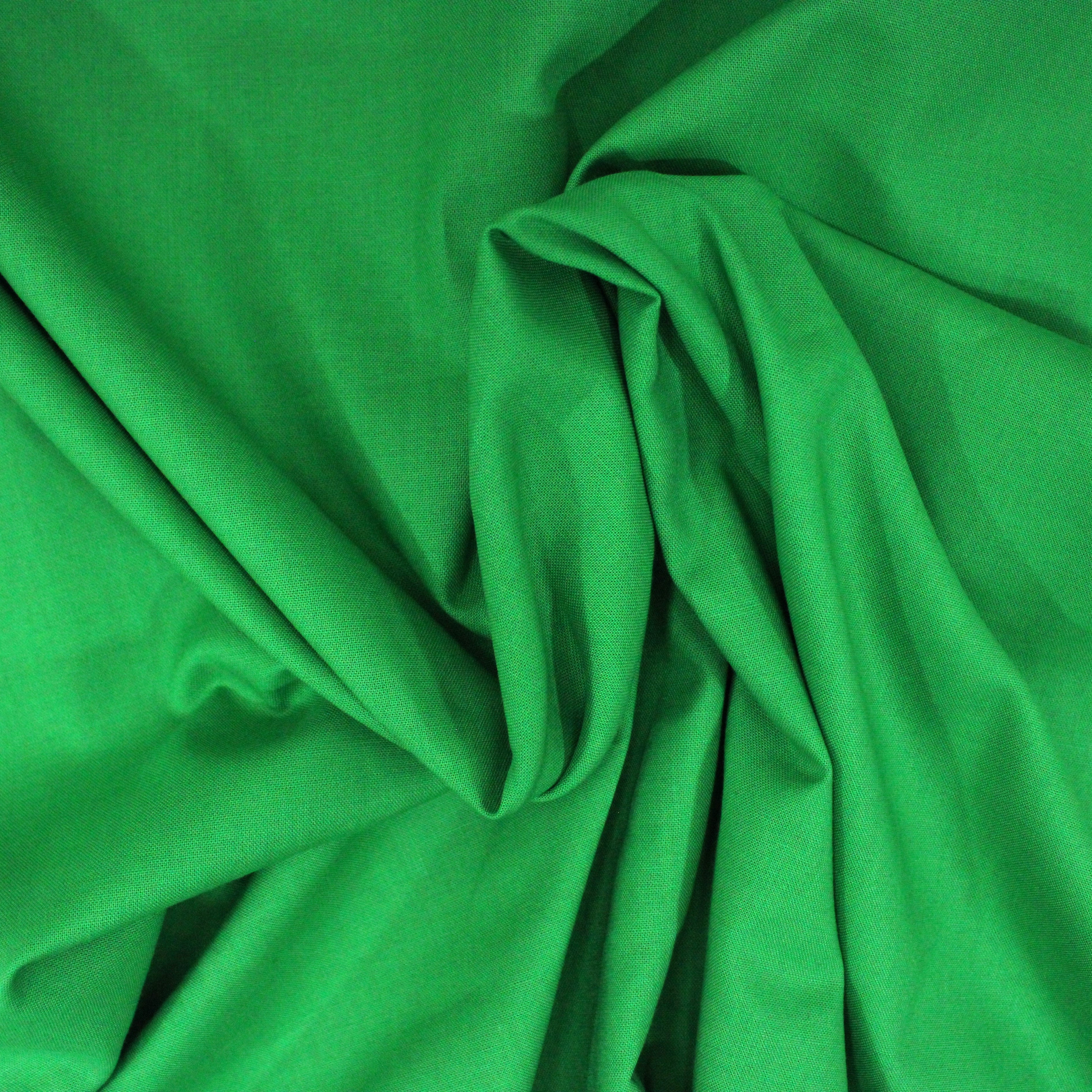Luxury Plain 100% Cotton - 58" Wide- Green (Per Metre)