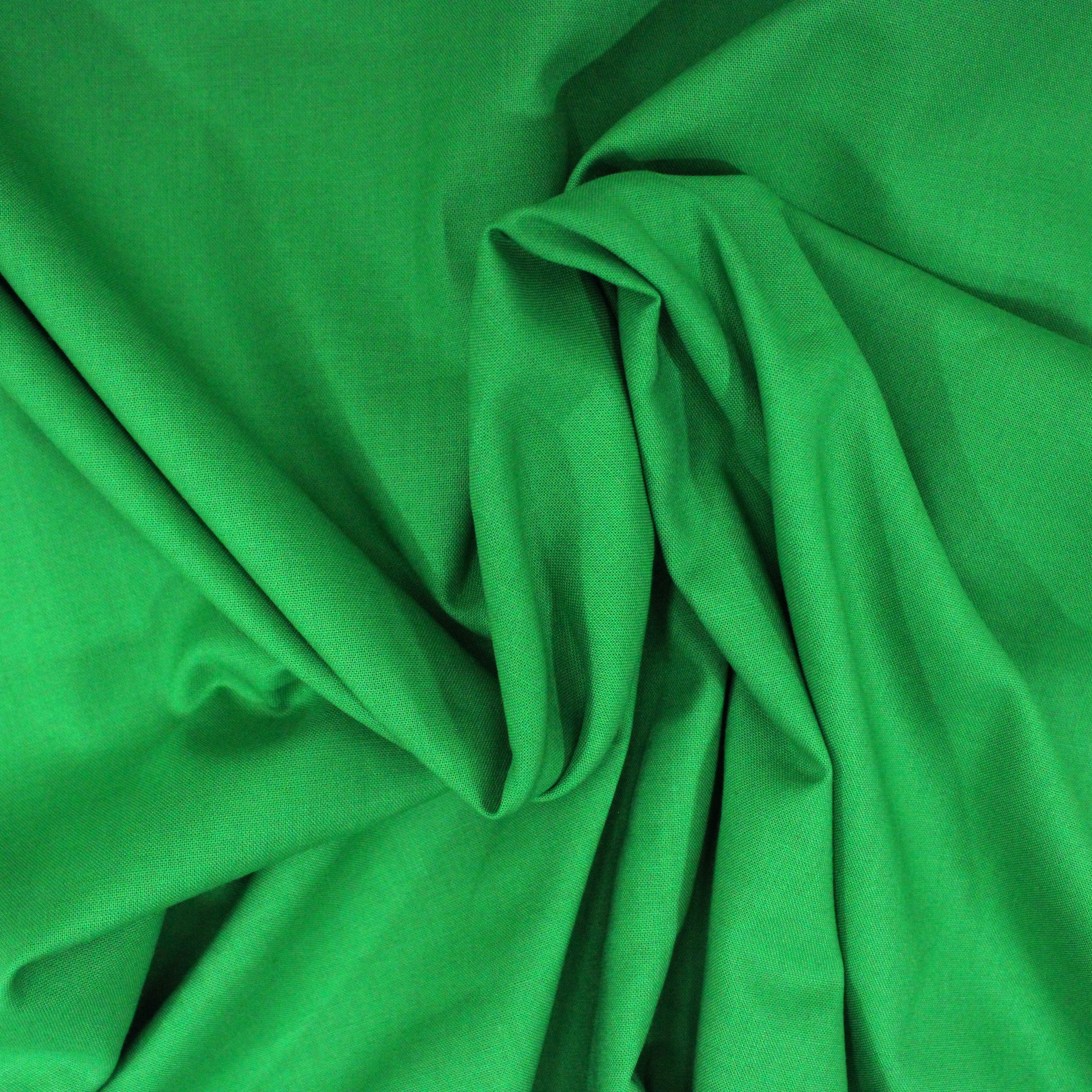 Luxury Plain 100% Cotton - 58" Wide- Green (Per Metre)