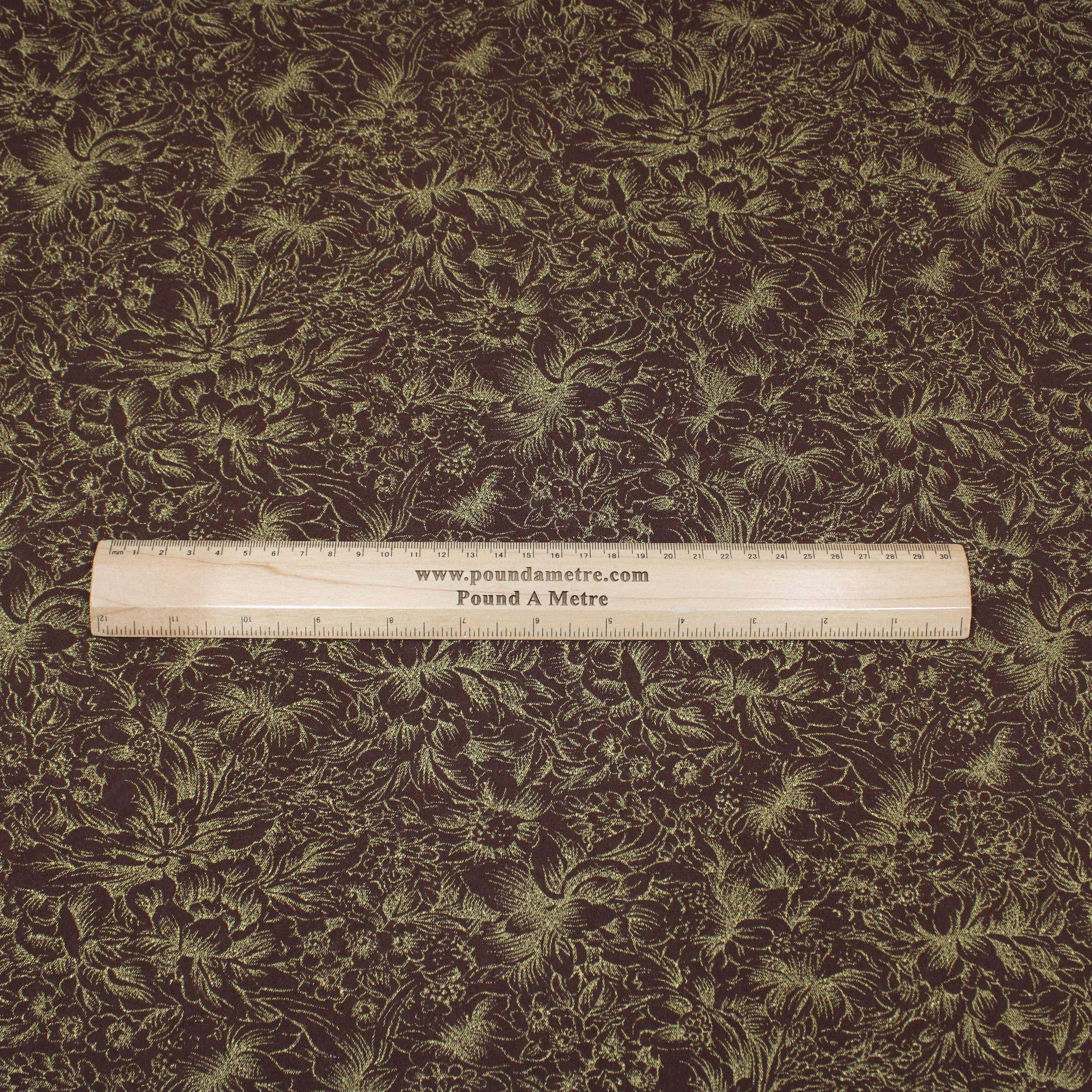 10 Metres Soft Printed Mesh Jersey - 55" Wide (Brown & Gold)