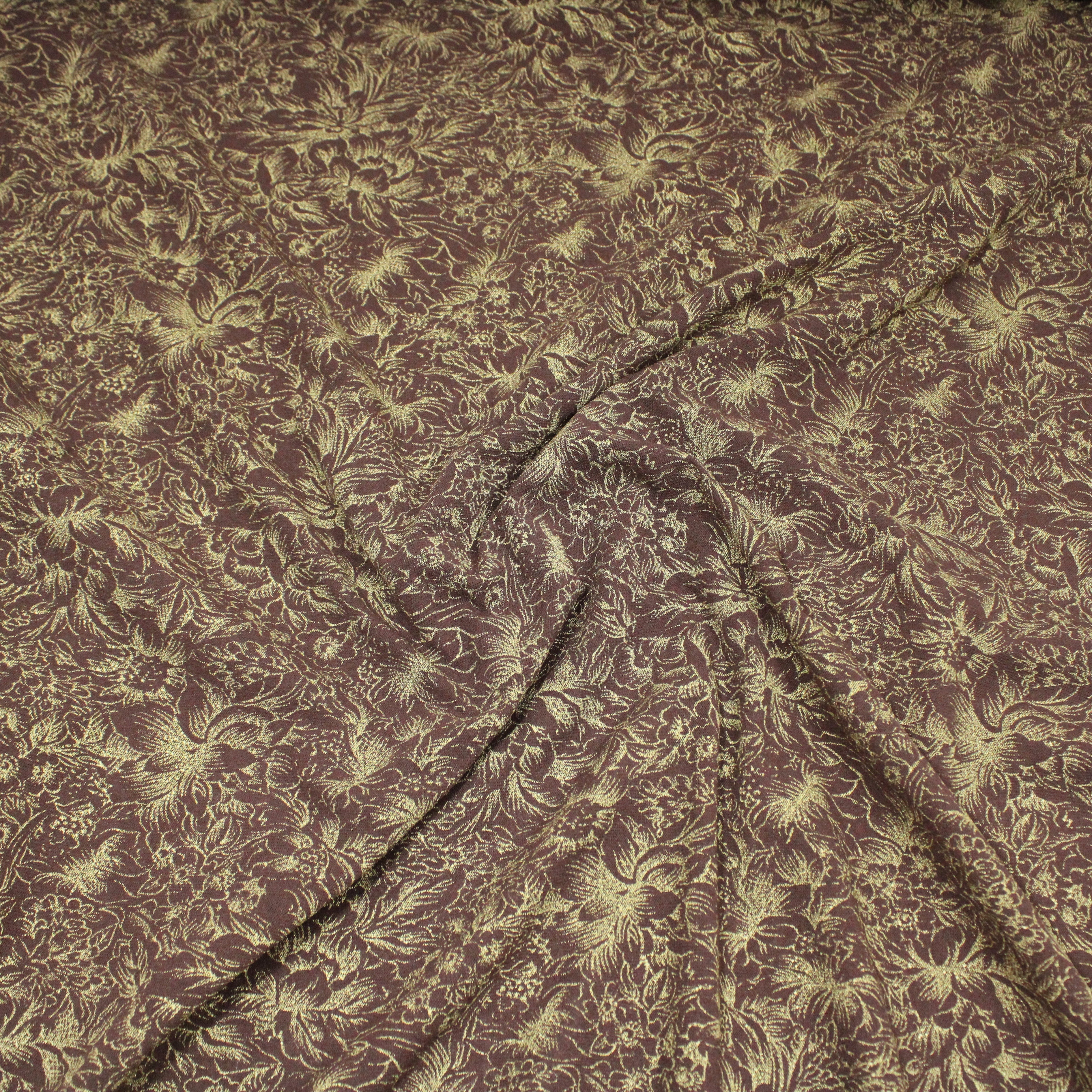 10 Metres Soft Printed Mesh Jersey - 55" Wide (Brown & Gold)