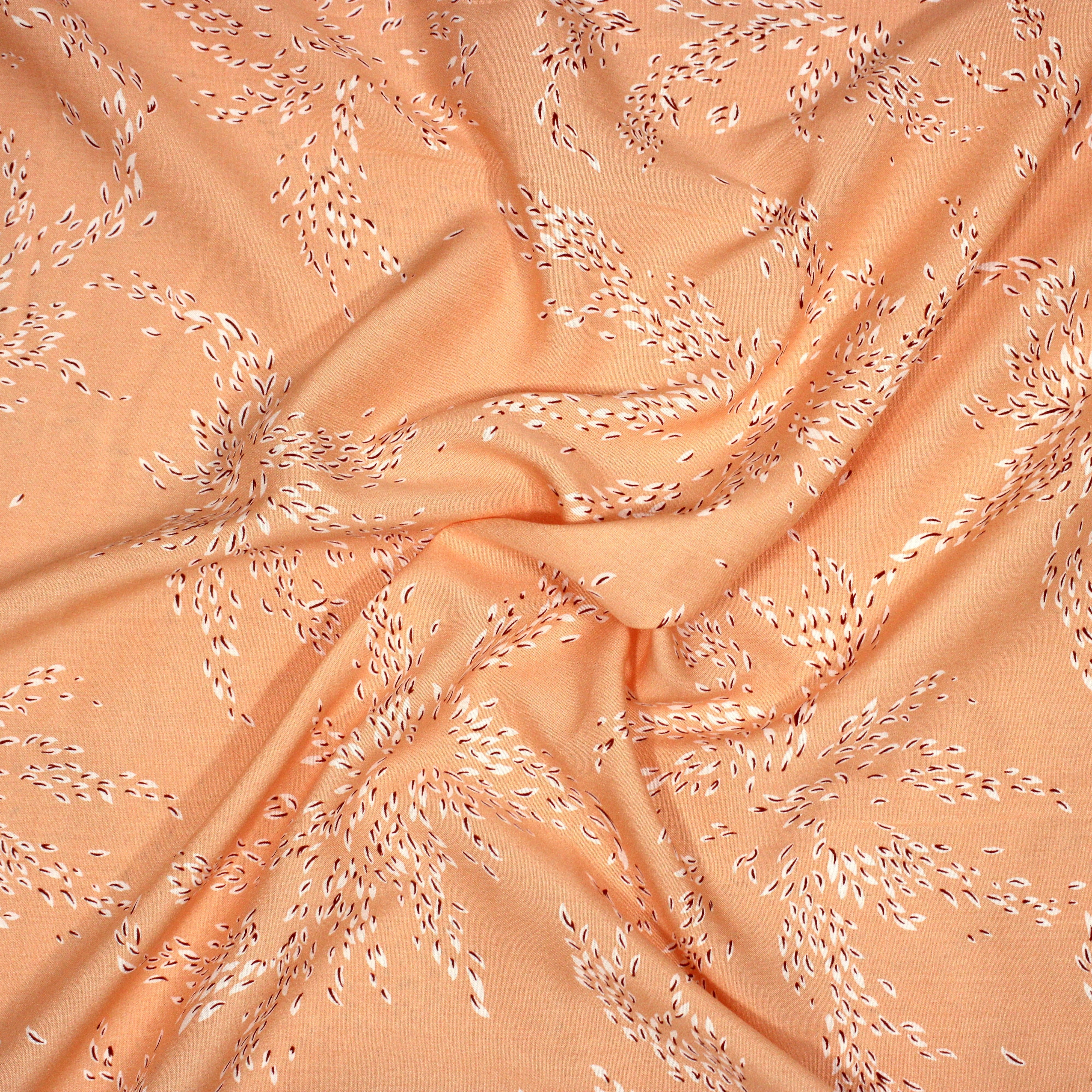 Premium Two Tone Viscose Fabric, 'PEACH & WHITE' - 55" Wide (3 Metres)