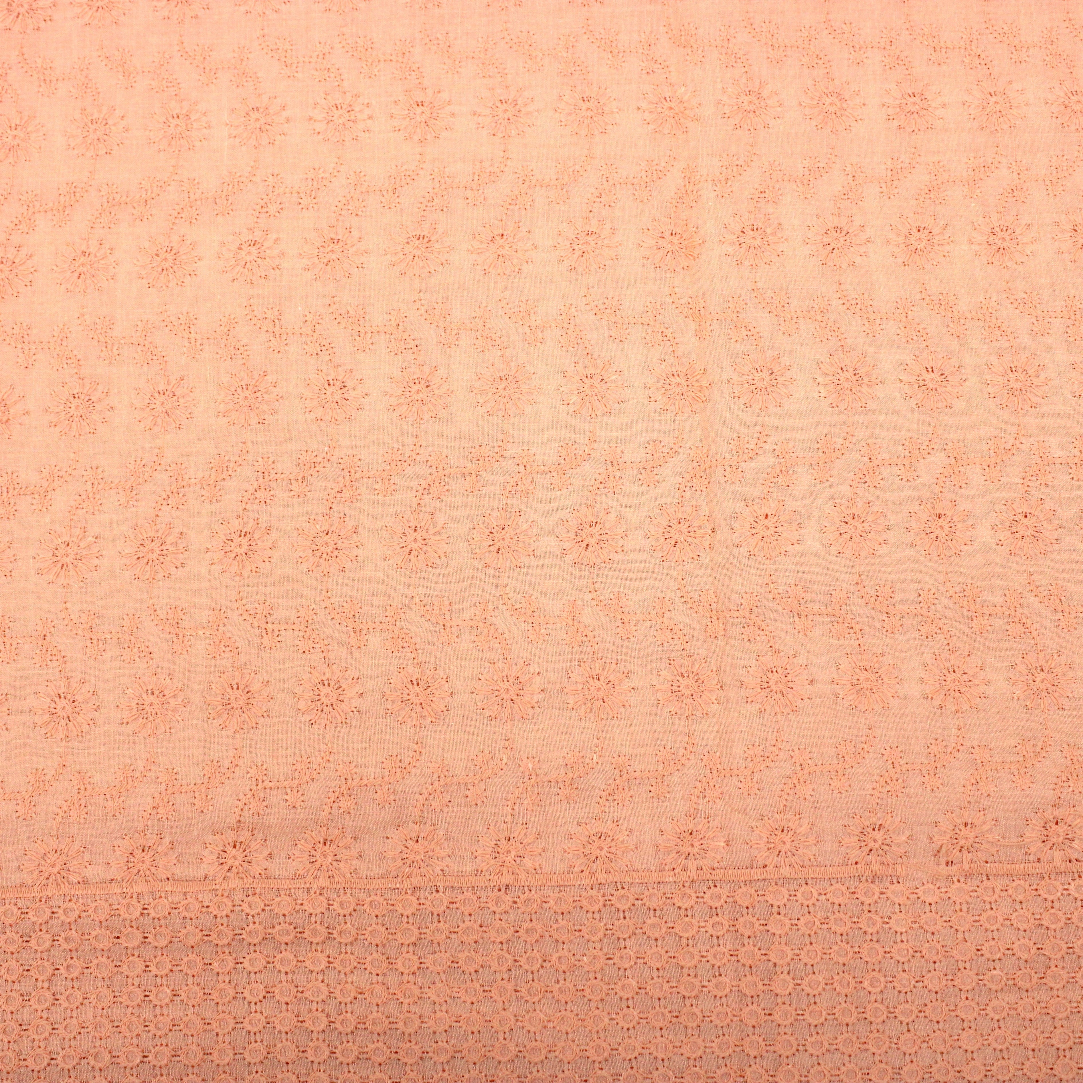 3 Metre Broderie Anglaise Floral Cotton - 45" Wide - Floral Orange