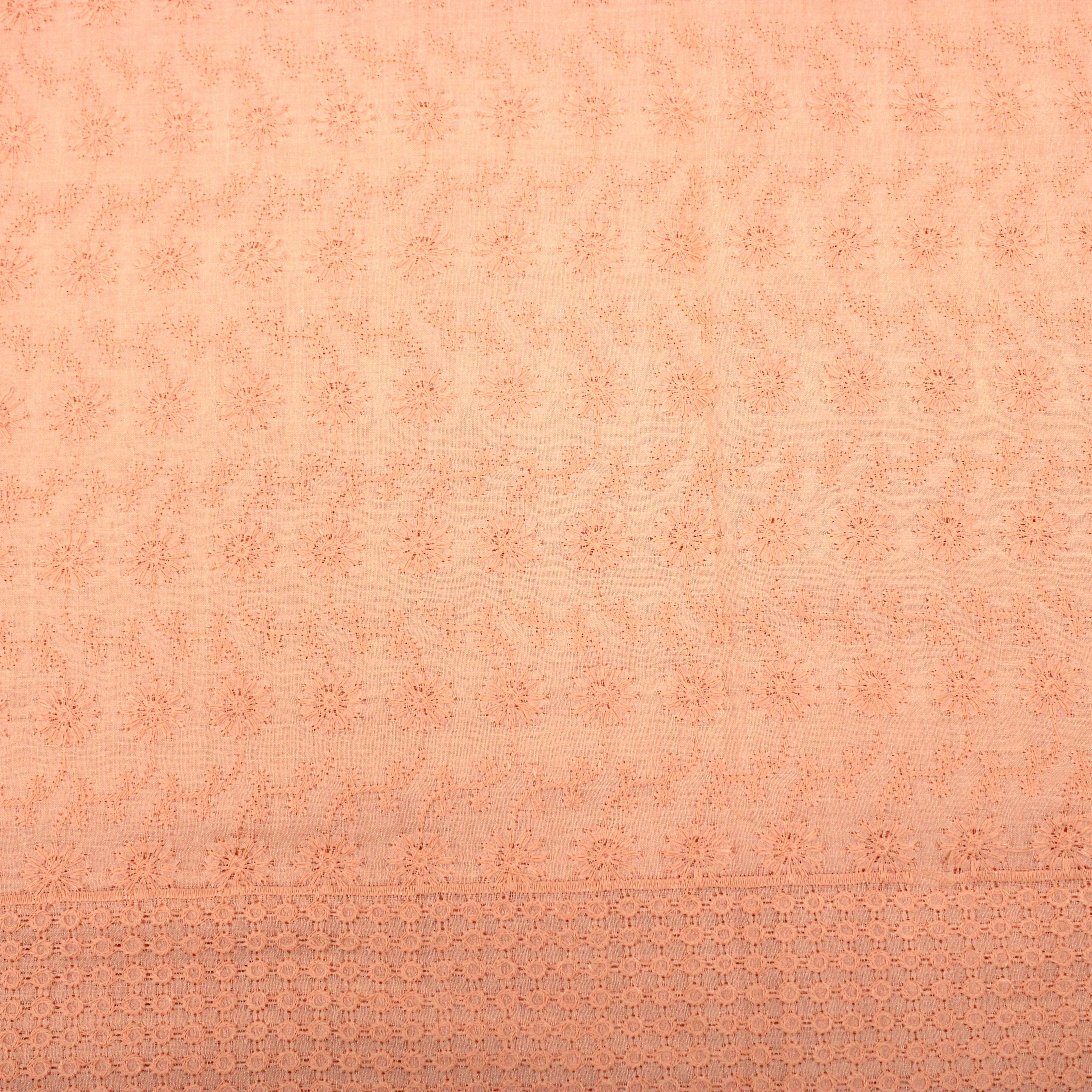 3 Metre Broderie Anglaise Floral Cotton - 45" Wide - Floral Orange