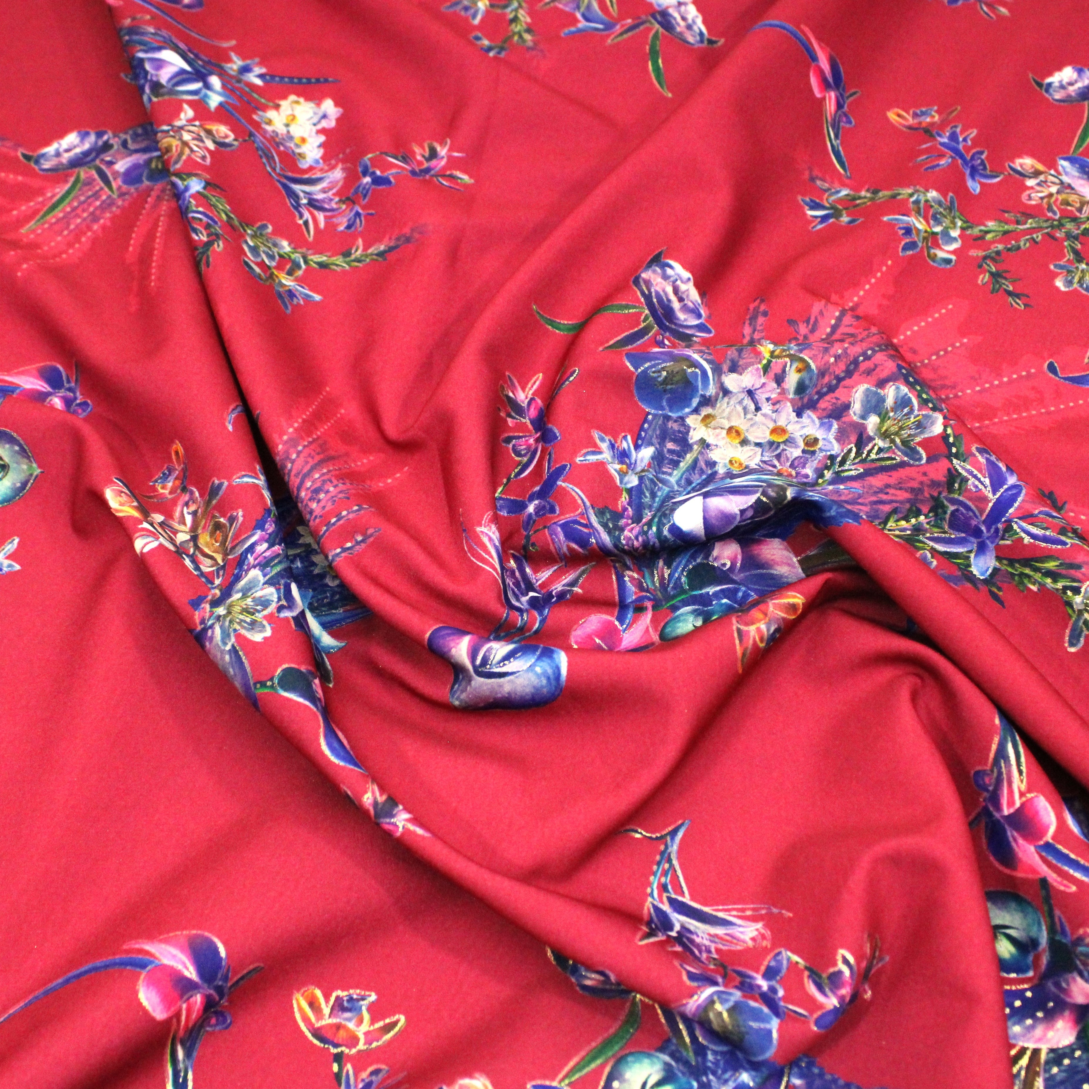 3 Metre, Dressmaking Matt Satin,- 55" Wide- Bloodshot