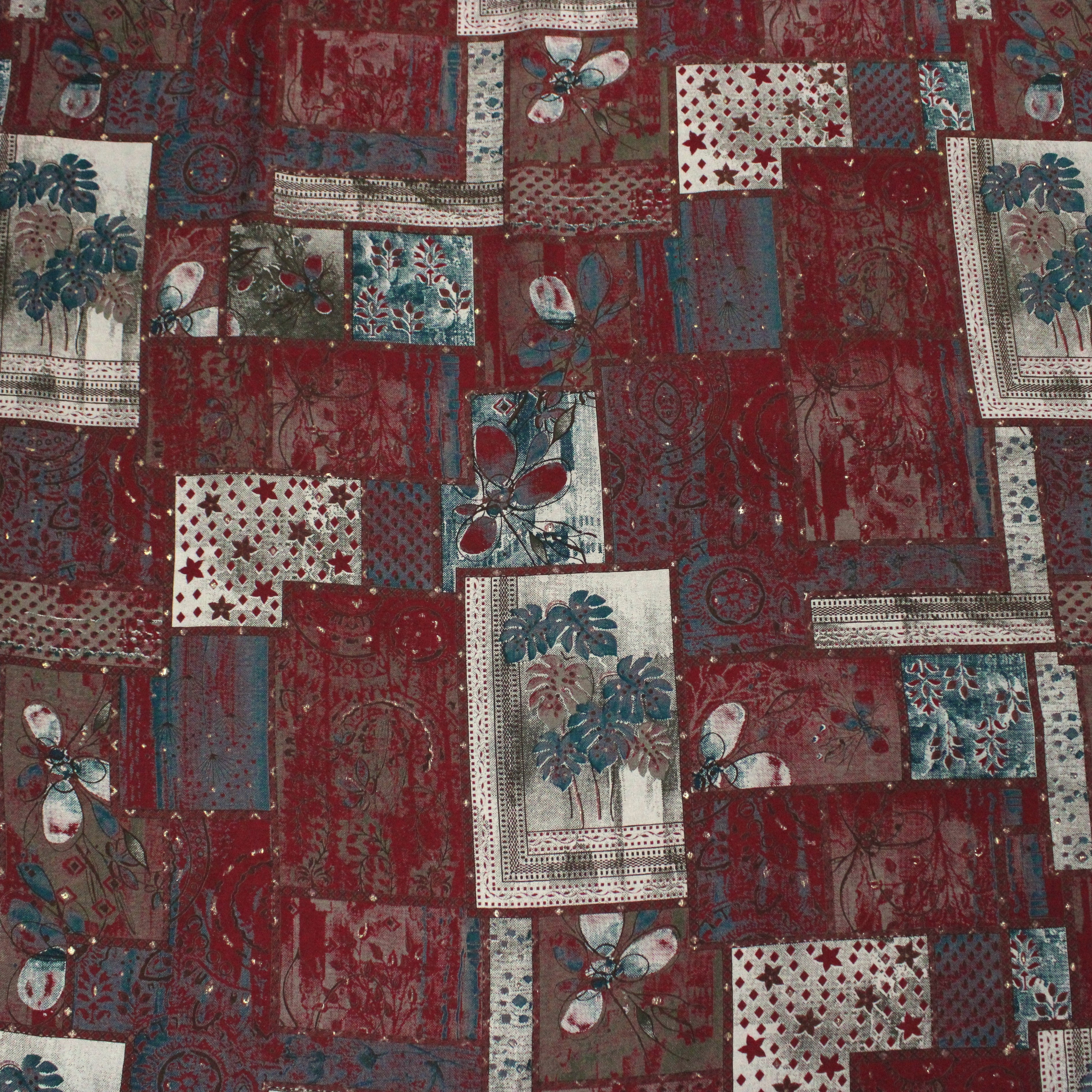 Digital Roman Silk, 'Maroon' -45" Wide (3 Metres)