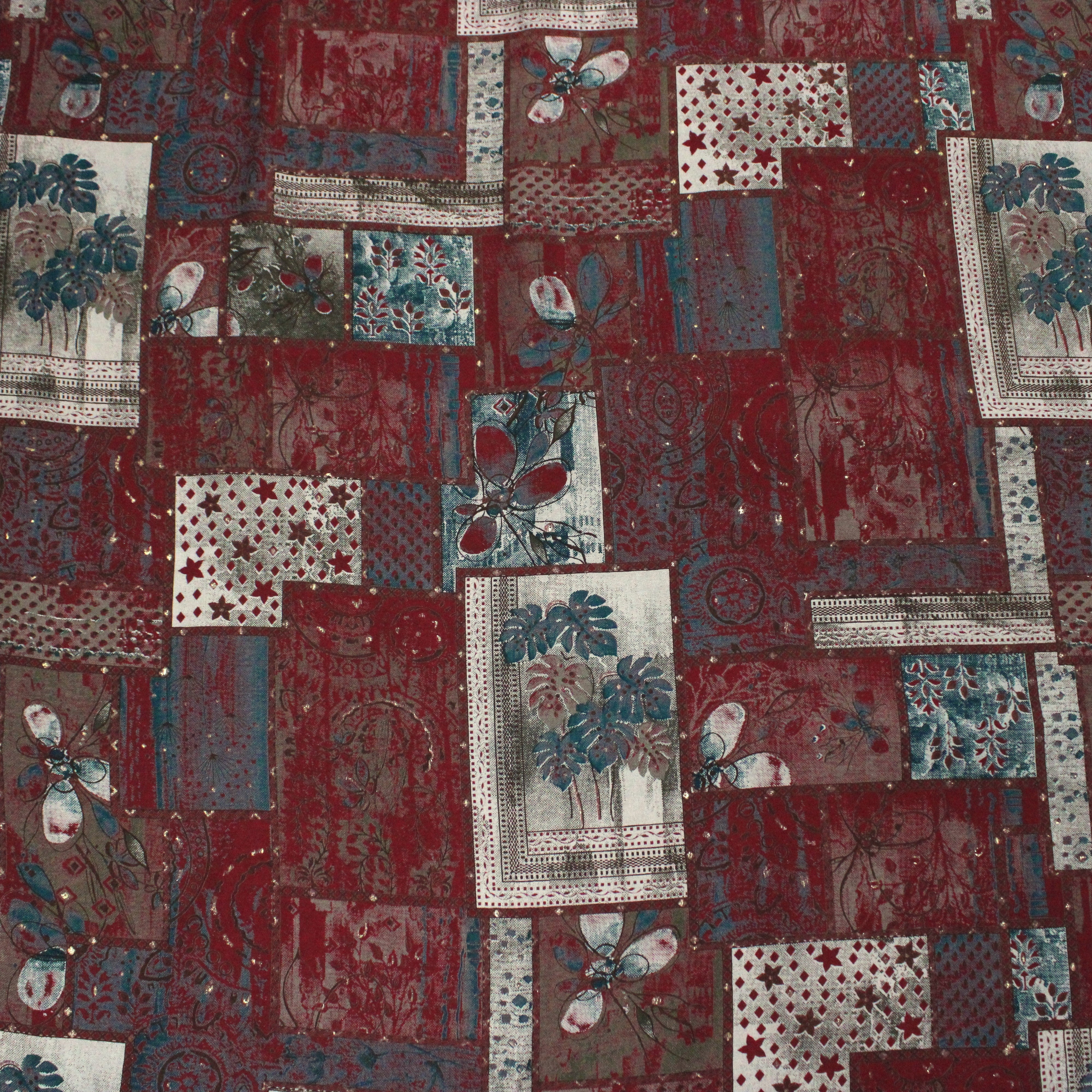 Digital Roman Silk, 'Maroon' -45" Wide (3 Metres)