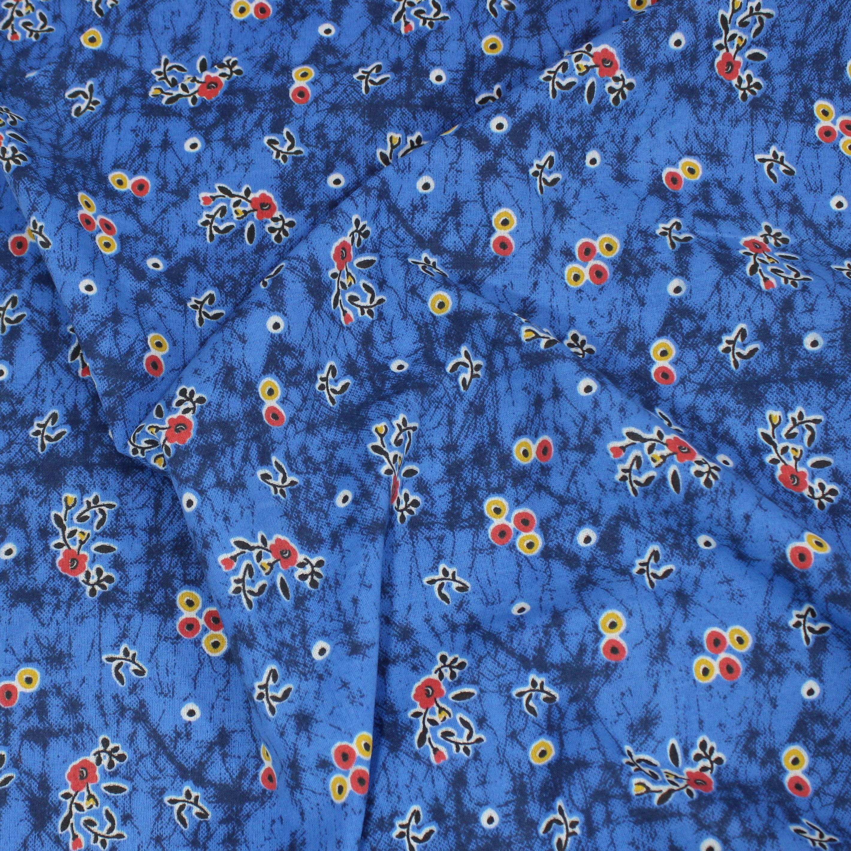 Printed Cotton, 'BLUE'- 36" Wide (5 Metres)