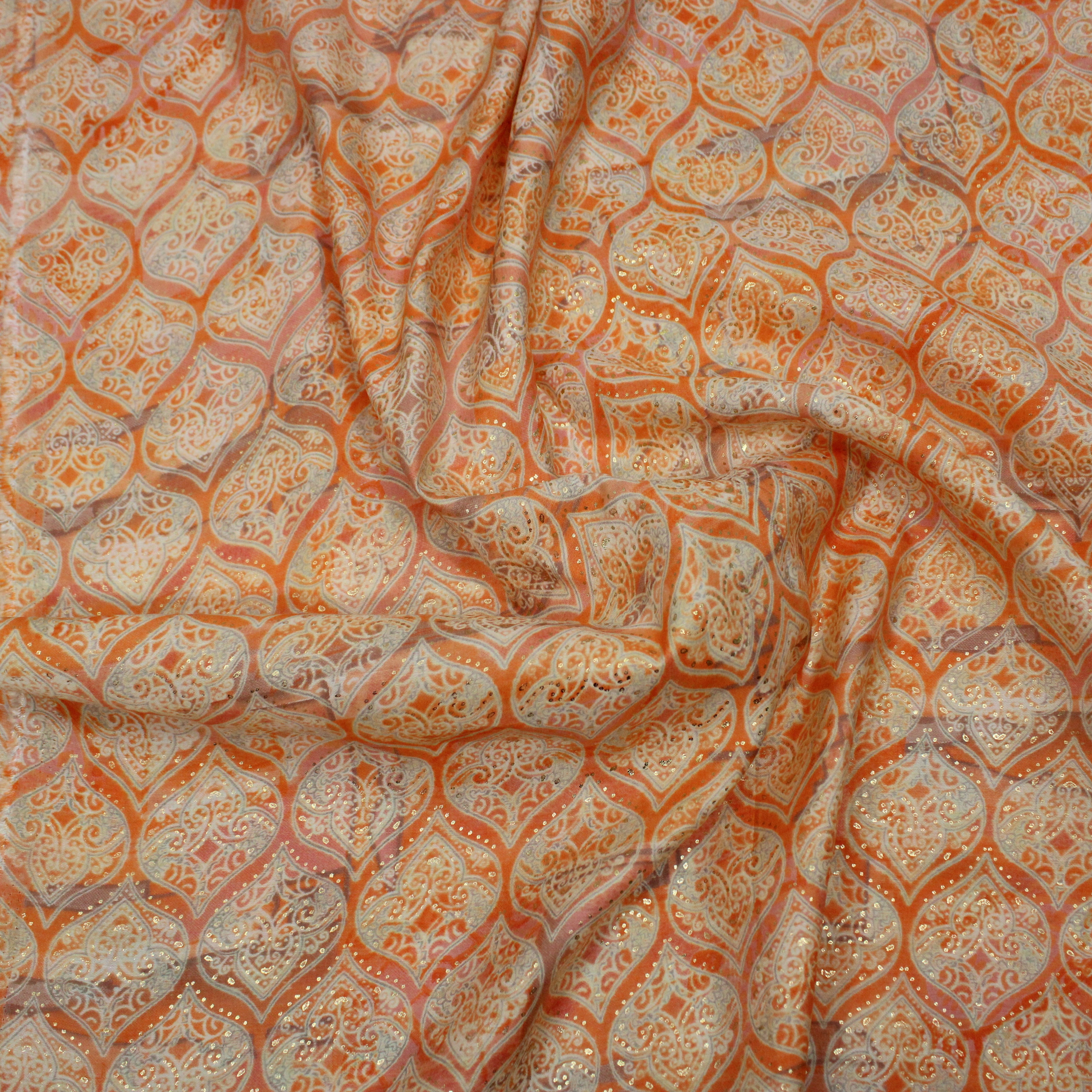 Digital Roman Silk, 'Orange' -45" Wide (3 Metres)