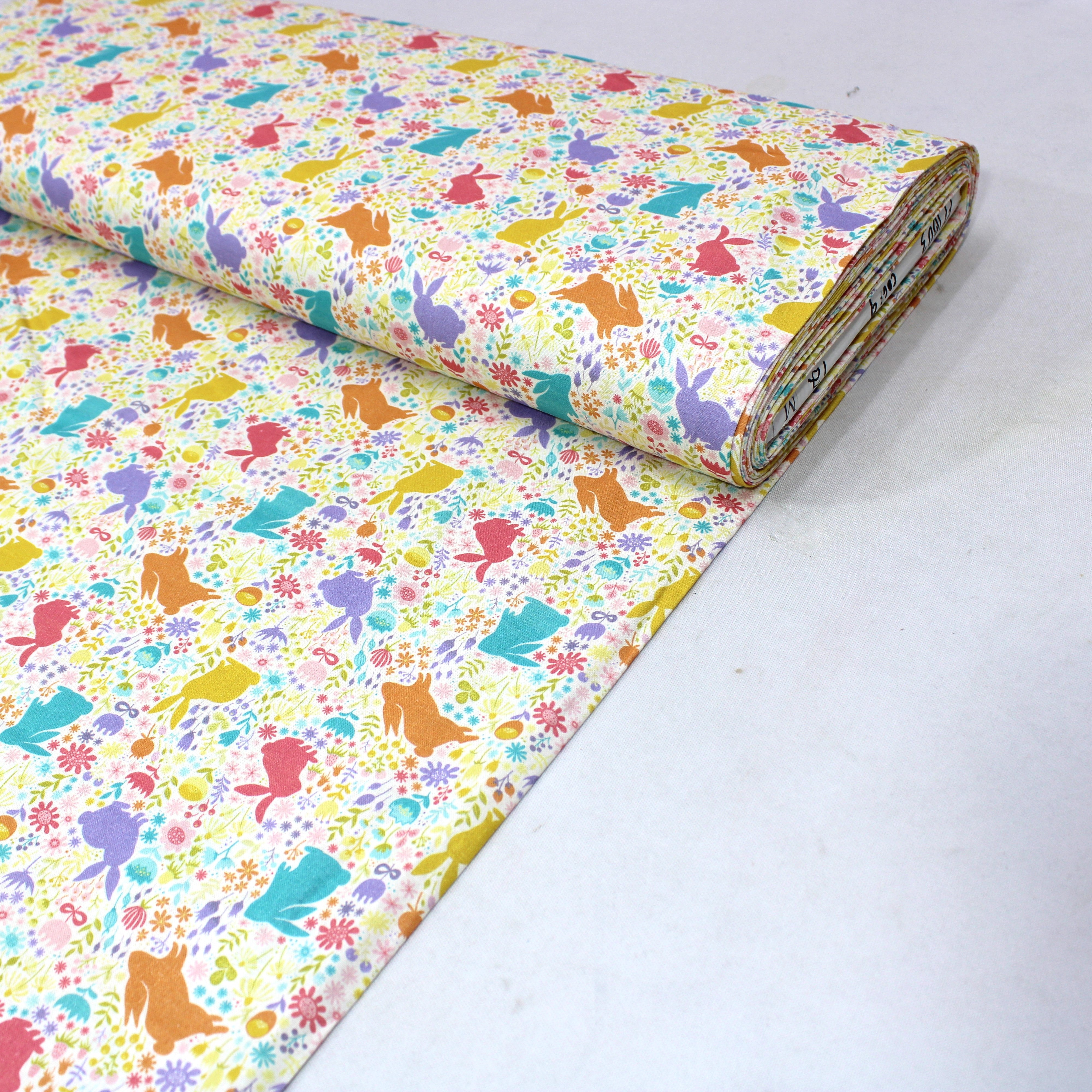 Premium Easter Fabric Range 100% Quilting Cotton- 45" Wide (Easter Bunny) (Per Metre)