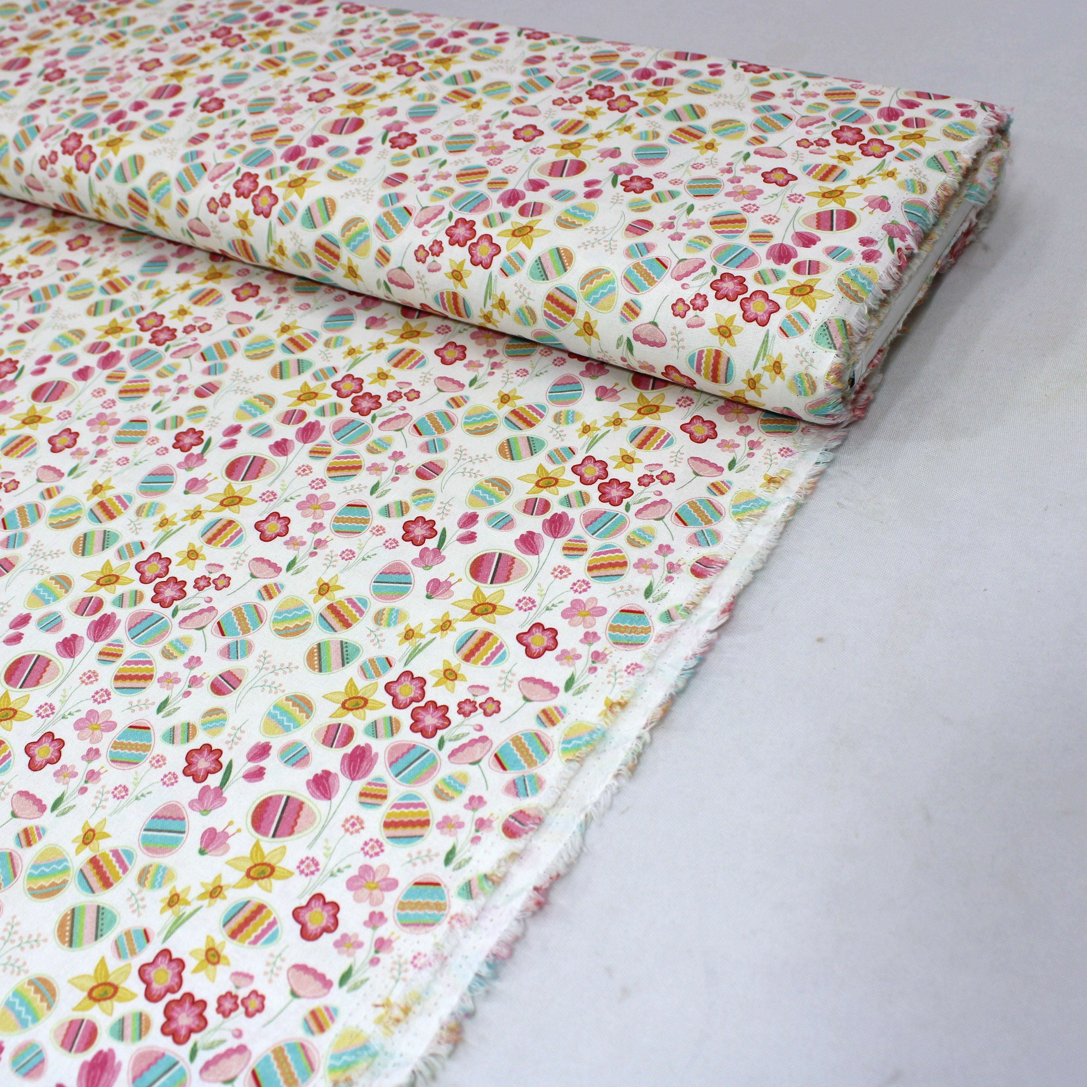 Premium Easter Fabric Range 100% Quilting Cotton- 45" Wide (Easter Egg) (Per Metre)