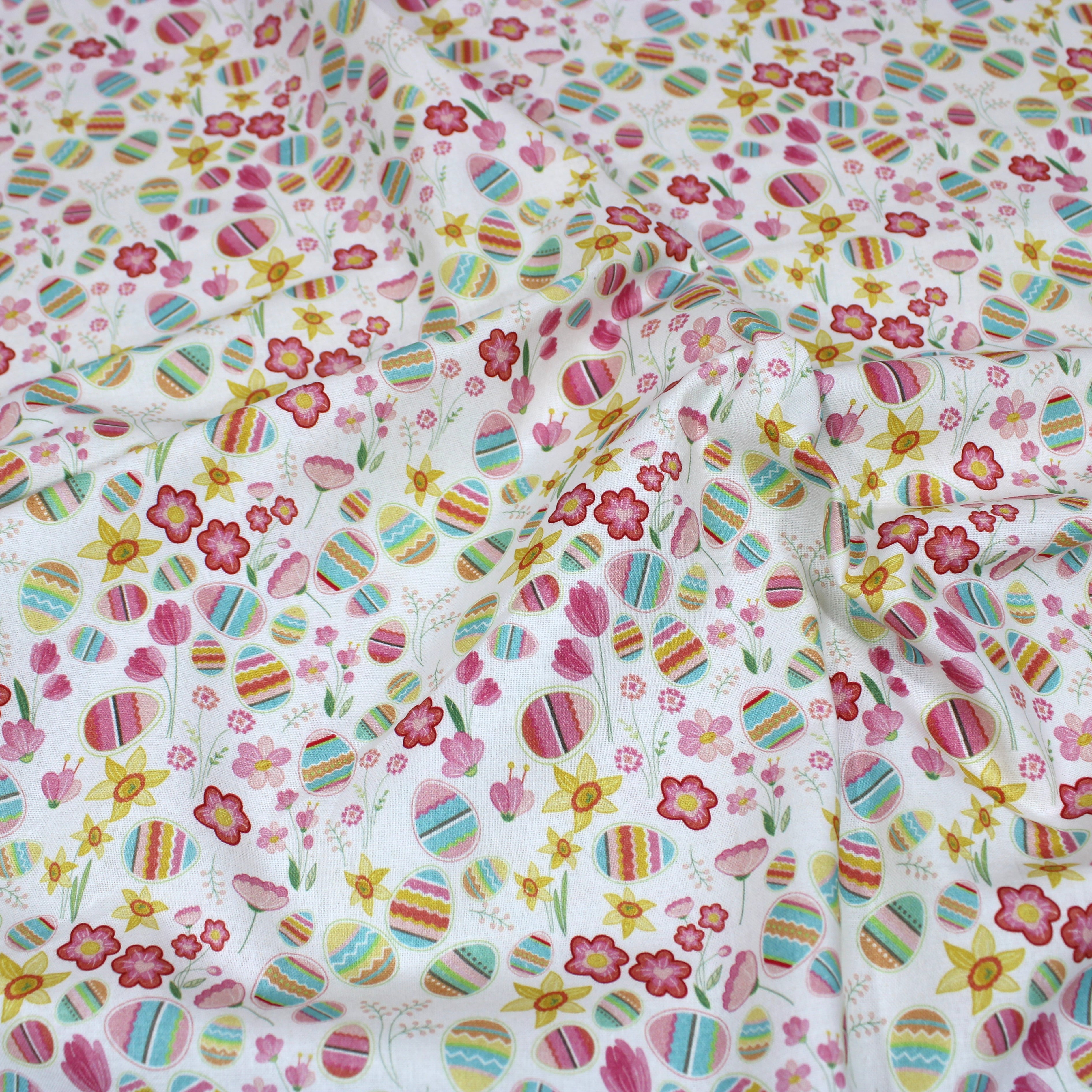 Premium Easter Fabric Range 100% Quilting Cotton- 45" Wide (Easter Egg) (Per Metre)