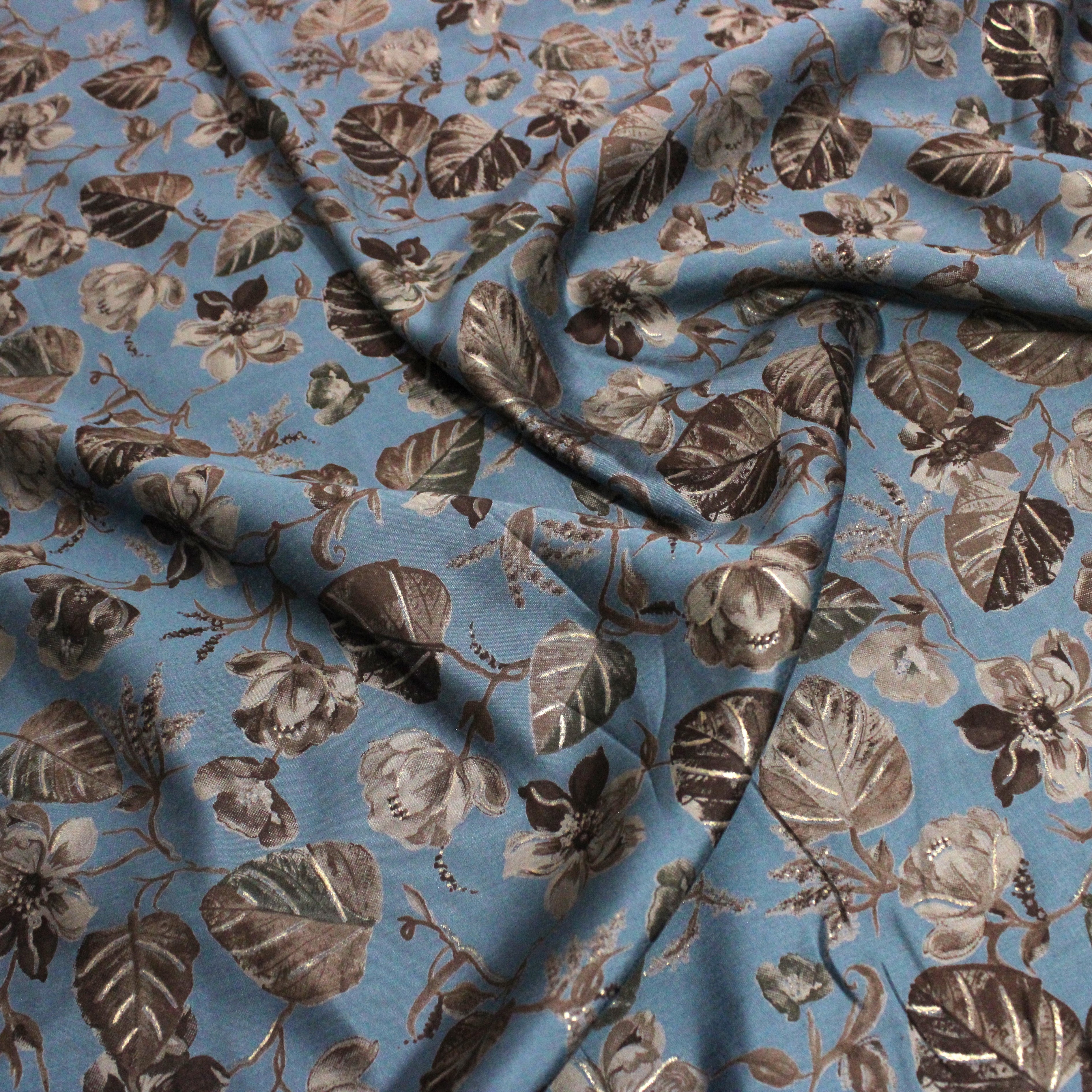 Digital Roman Silk, 'ANCIENT BLUE' -45" Wide (3 Metres)