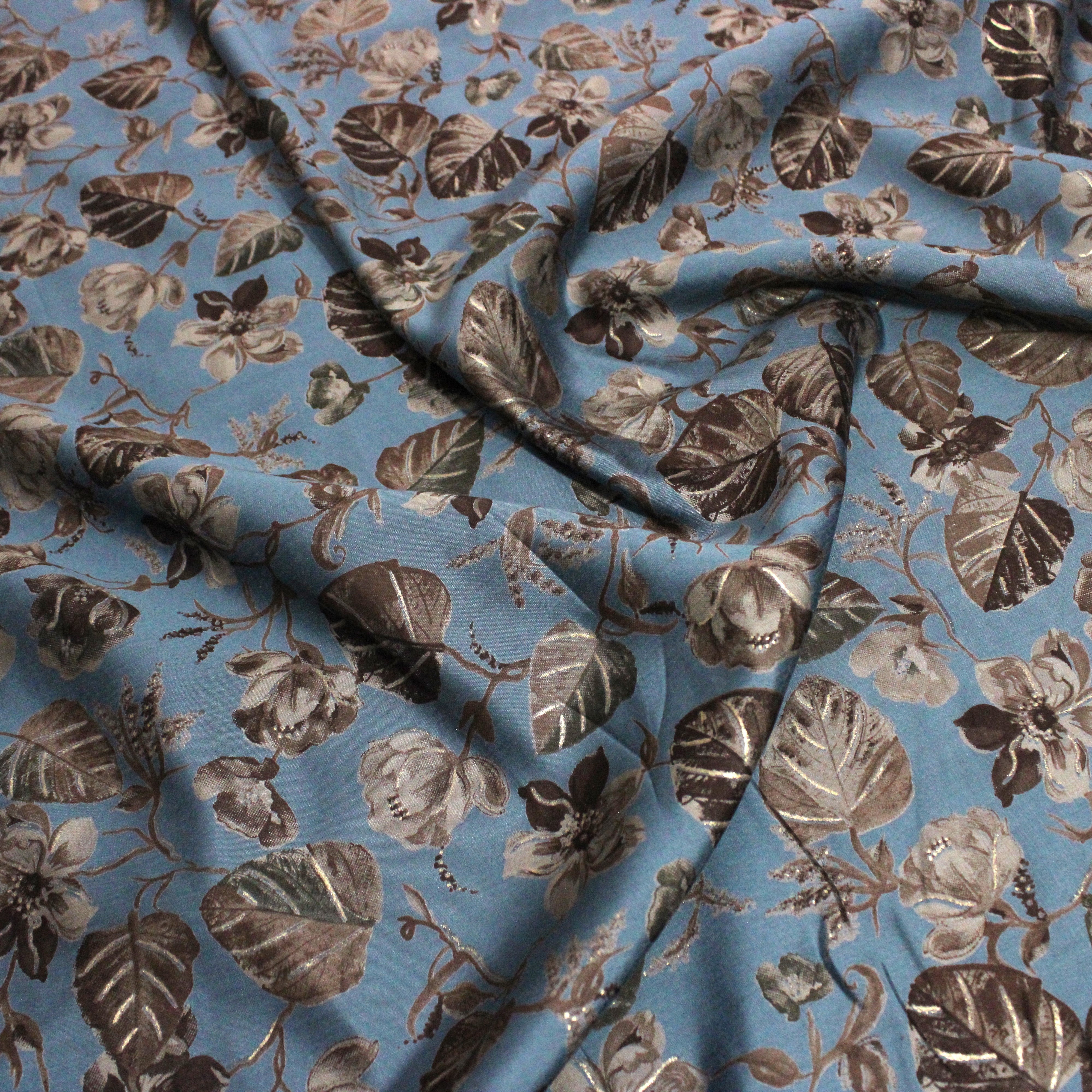 Digital Roman Silk, 'ANCIENT BLUE' -45" Wide (3 Metres)