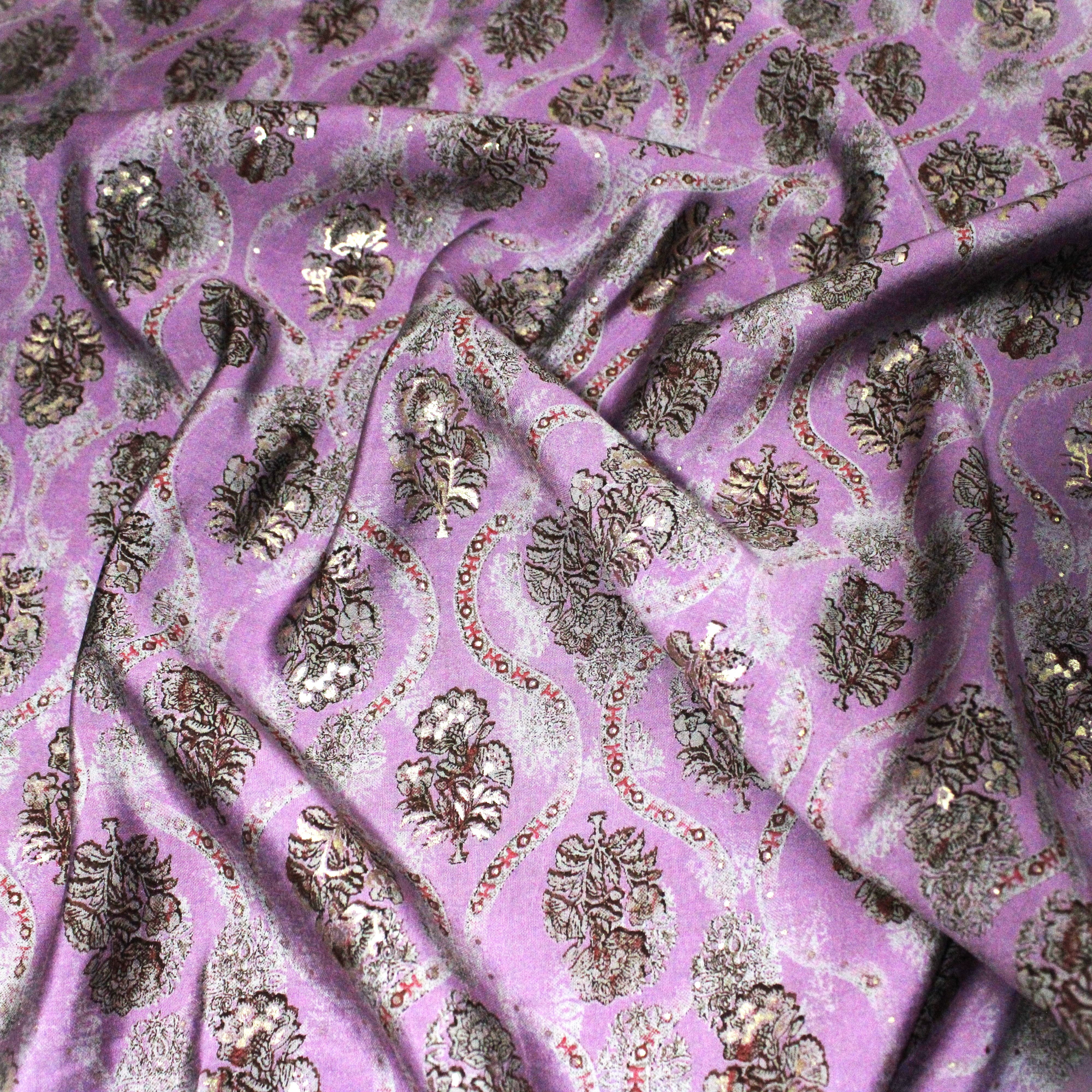 Digital Roman Silk, 'ANCIENT PURPLE' -45" Wide (3 Metres)