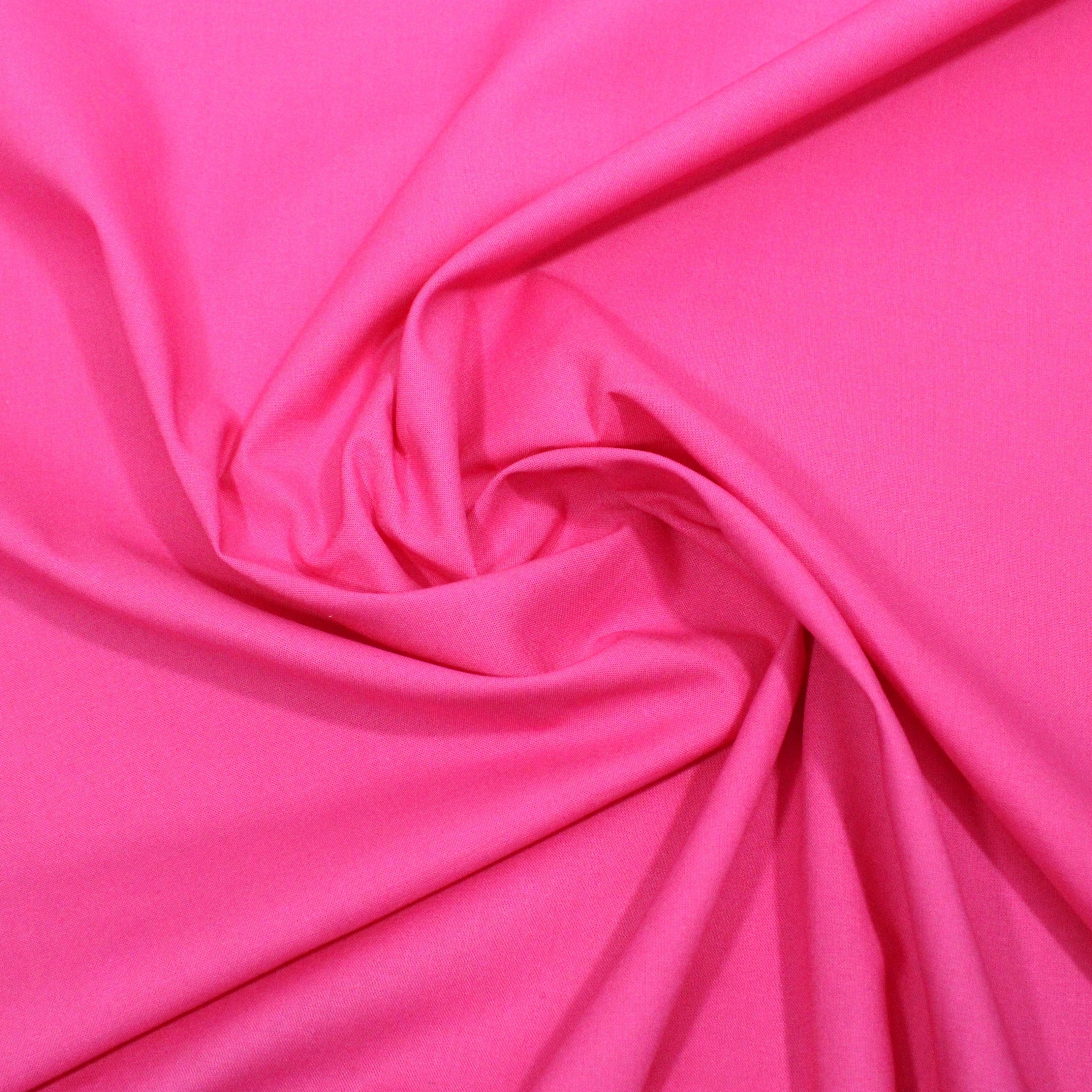 Luxury Plain 100% Cotton - 58" Wide- Pink (Per Metre)