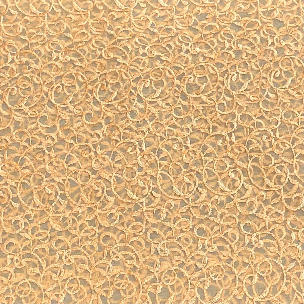3 Metres Luxurious Embroidery Organza - 55 " Wide  (Gold)