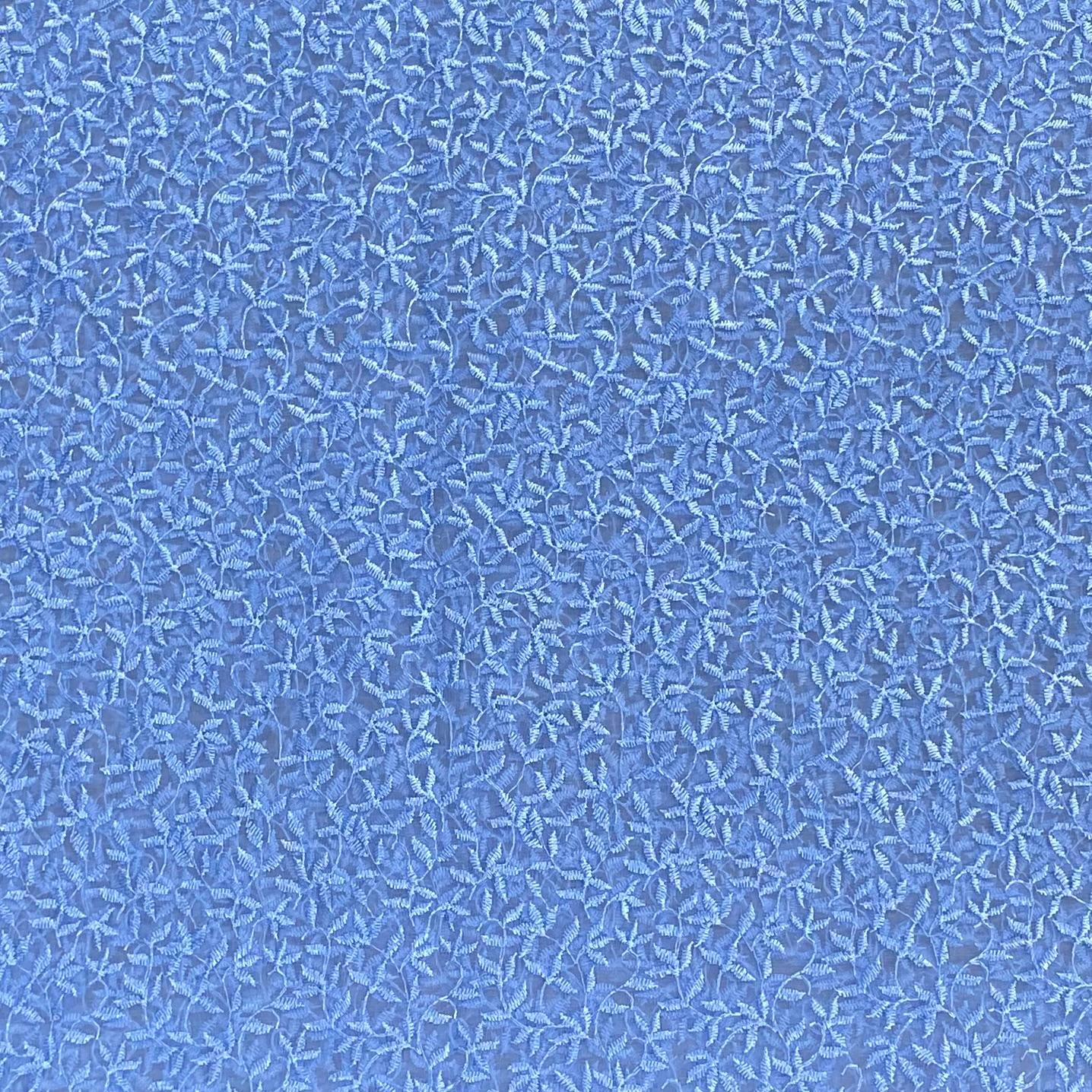 3 Metres Luxurious Embroidery Organza - 55 " Wide  (Blue)